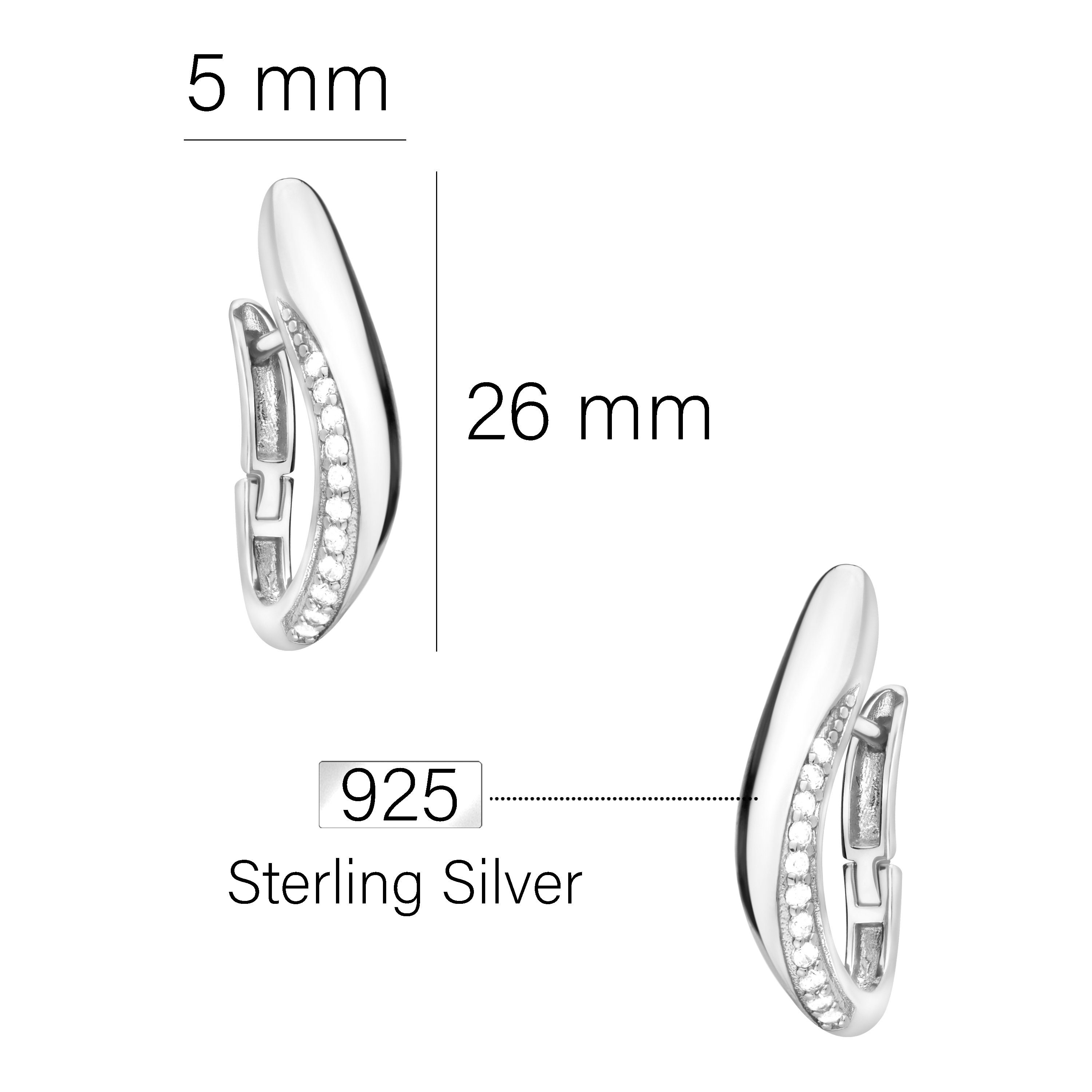 SOFIA MILANI Damen Ohrringe – 925 Silber Mit Zirkonia, Unendlich-Infinity Design, In Geschenkbox