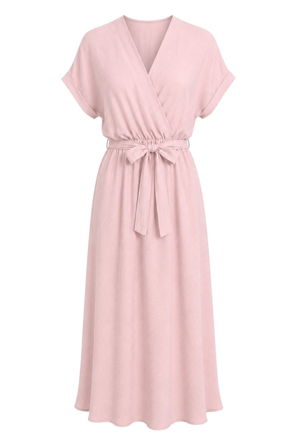 ITALY VIBES Sommerkleid - Lockeres einfarbiges Maxi-Kleid - Wickelkleid Damen ONE SIZE - passend für Größen S-L
