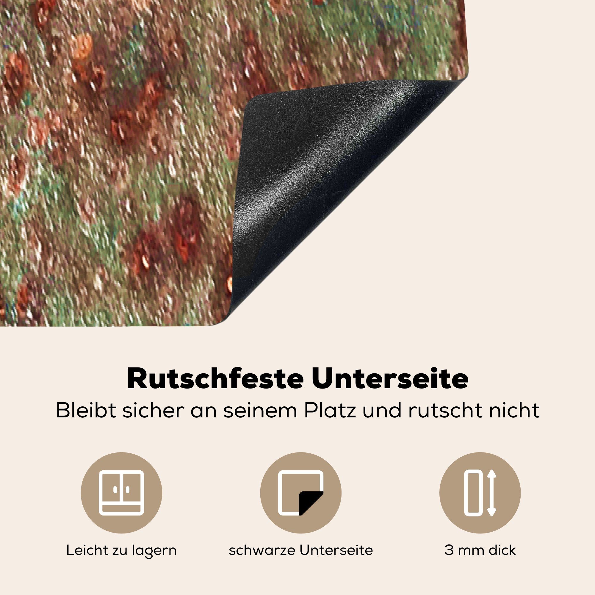 MuchoWow Rost - - Vinyl, - - Abstrakt, für Herdblende-/Abdeckplatte küche, Textur tlg), 81x52 cm, Schutz Ceranfeldabdeckung Metallisch Induktionskochfeld die (1 Farben