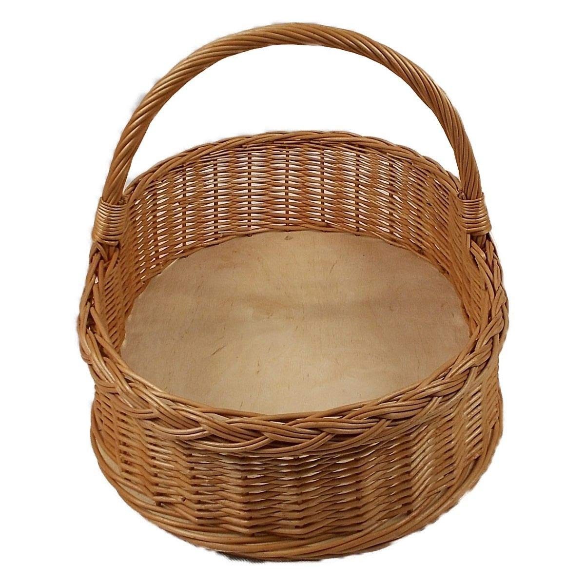 natuleo by pokuc Flaschenkorb Weidentablett mit Henkel Braun Oval ca. 52x40x35 cm