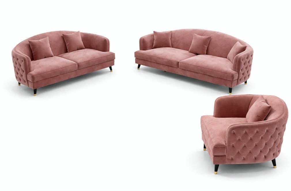 JVmoebel Polstergarnitur Wohnzimmer Sofaset 3+2+1 Sitzer Tisch Sideboard Garnitur Sofort, Made in Europa