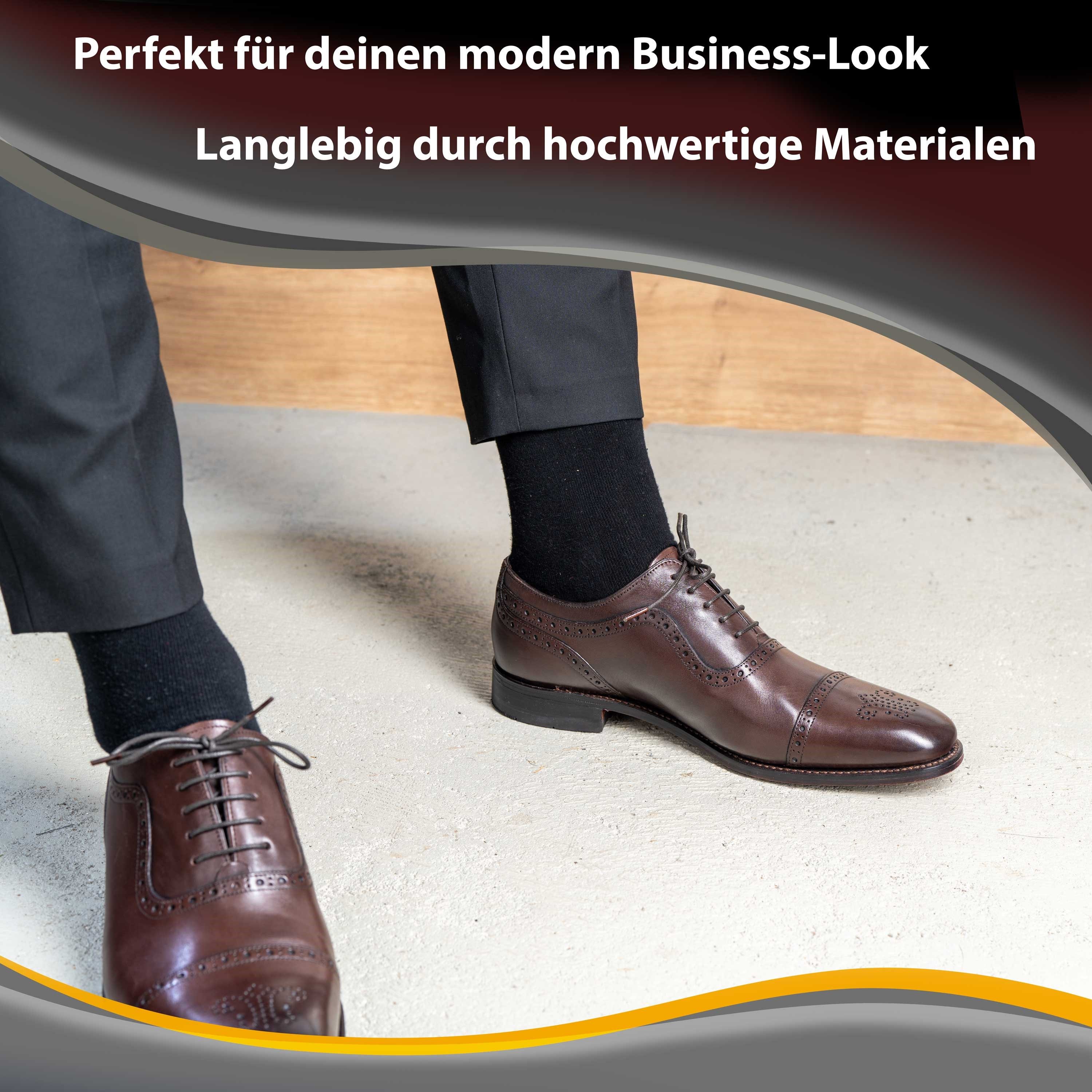 Kemes Businesssocken Socken Herren lange Socken 8 Paar schwarz Business Socken Baumwolle Lange Socken