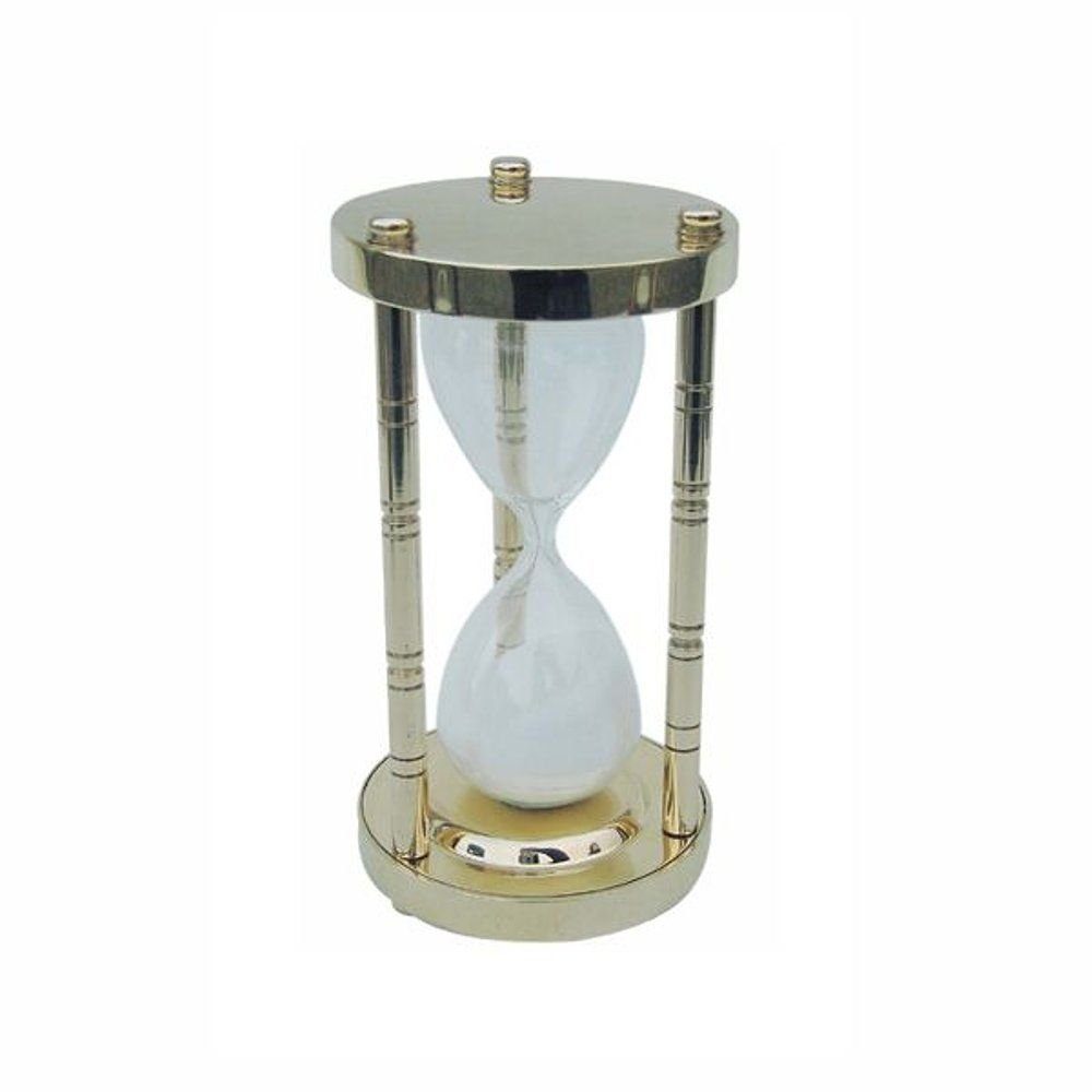 Linoows Dekoobjekt Sanduhr Glasenuhr Läuferuhr Stundenglas Dekoration 5 Messing detailgetreue Minuten