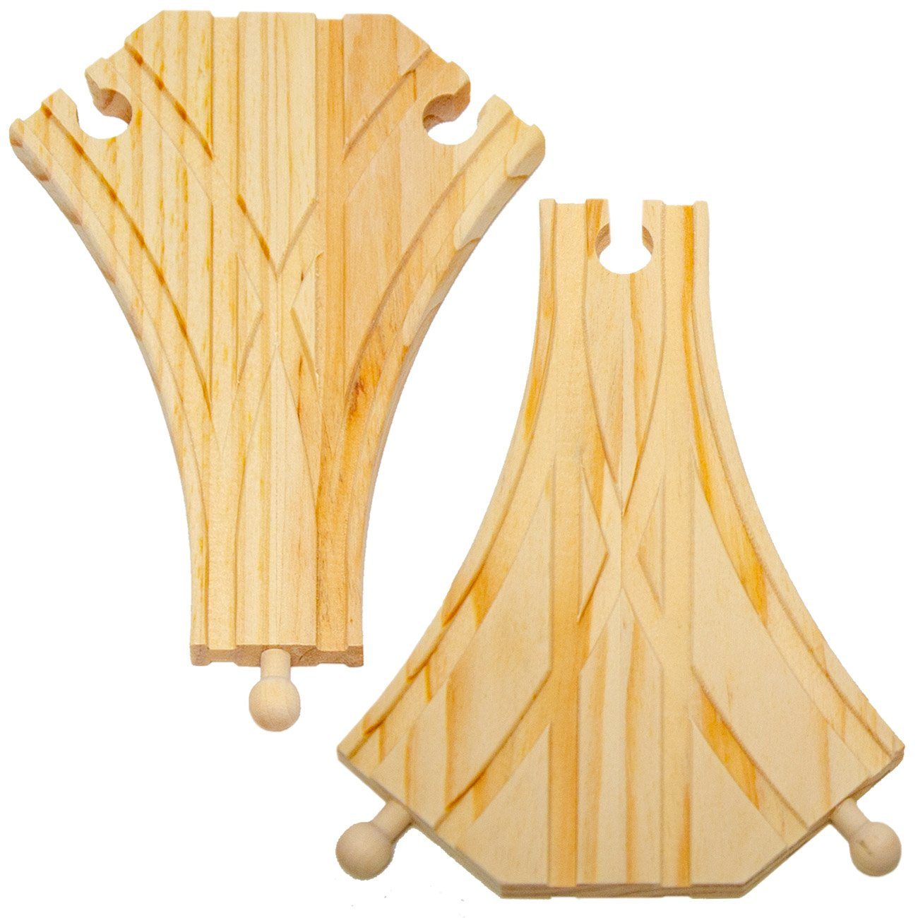 eyepower Spielzeug-Eisenbahn 2er Set Weichen aus Holz ca.18x12,5cm Weichenset