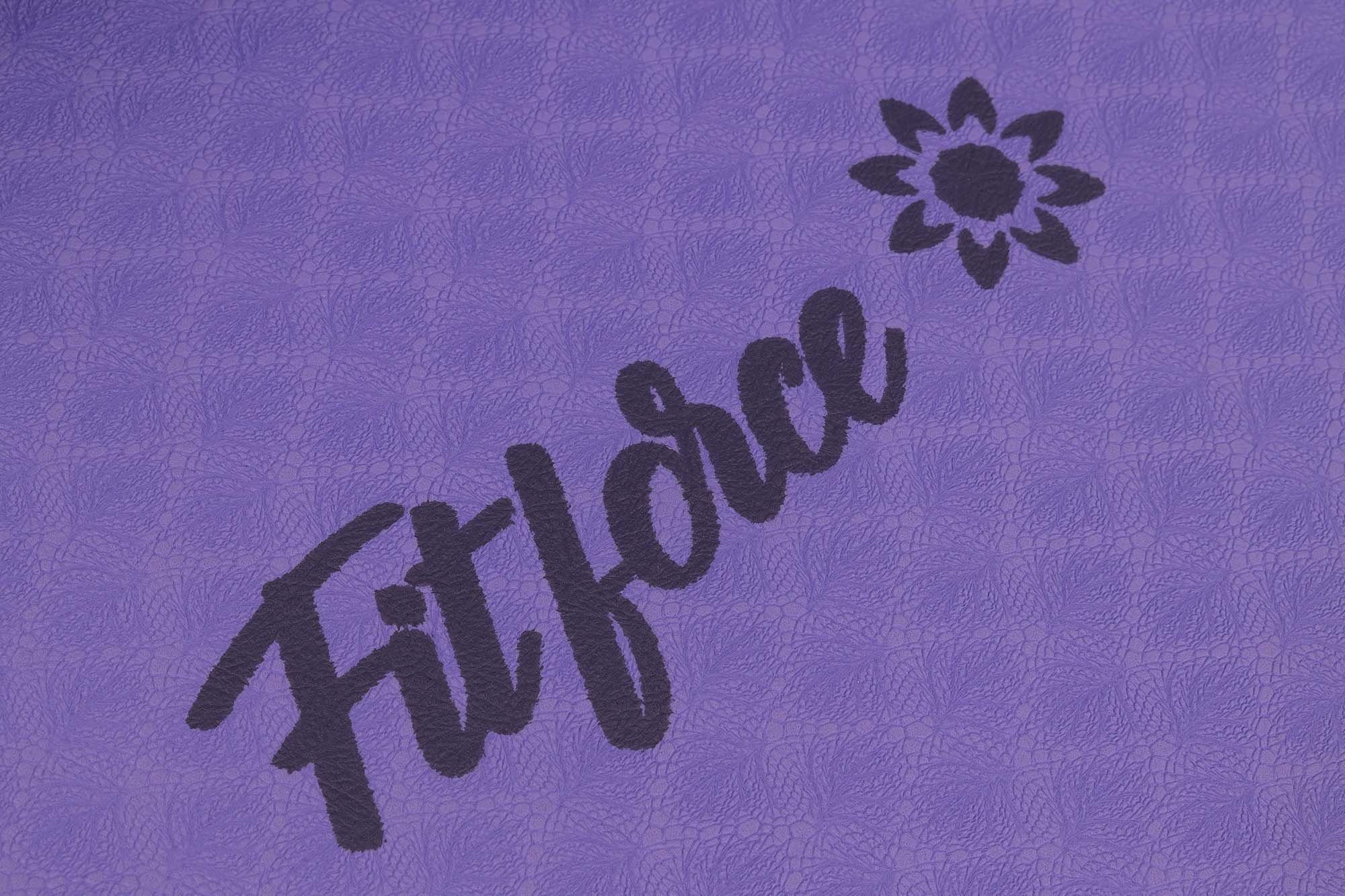 Fitforce Yogamatte Fitforce violet, Gymnastikmatte strapazierfähig rutschfest, Design Fitnessmatte Yogamatte