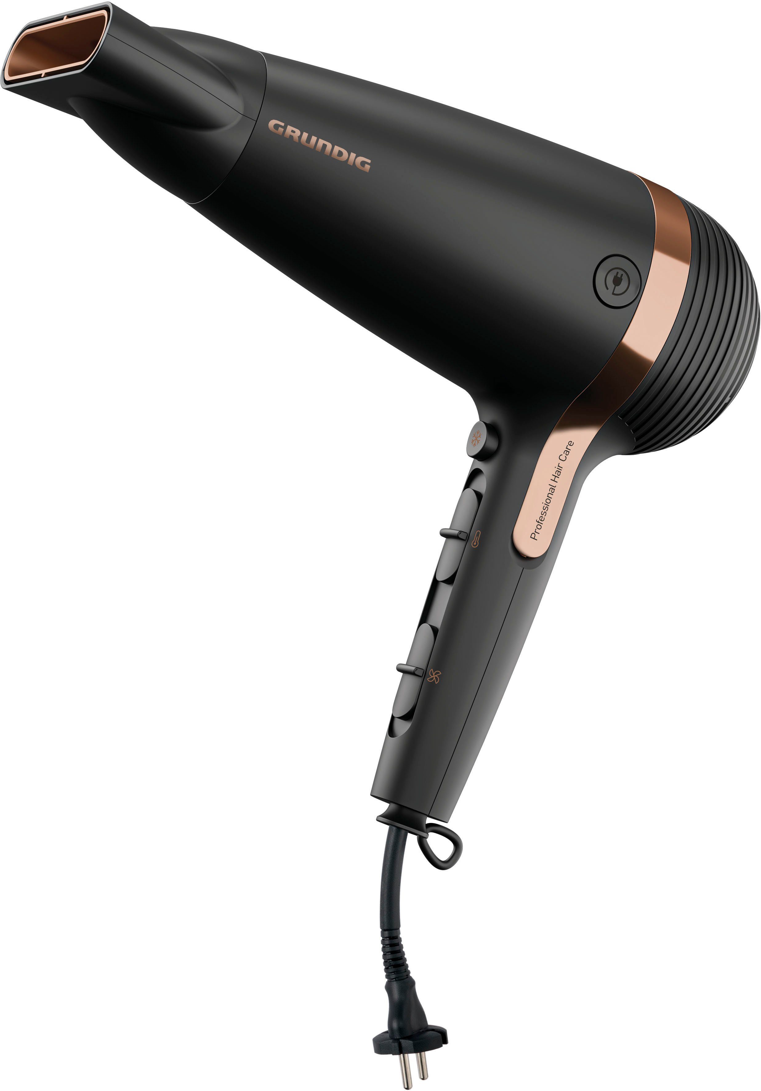 Grundig Ionic-Haartrockner HD 7081, 2100 W, 2100W Haartrockner NaturaShine mit Ionen & Keramikschutz schwarz
