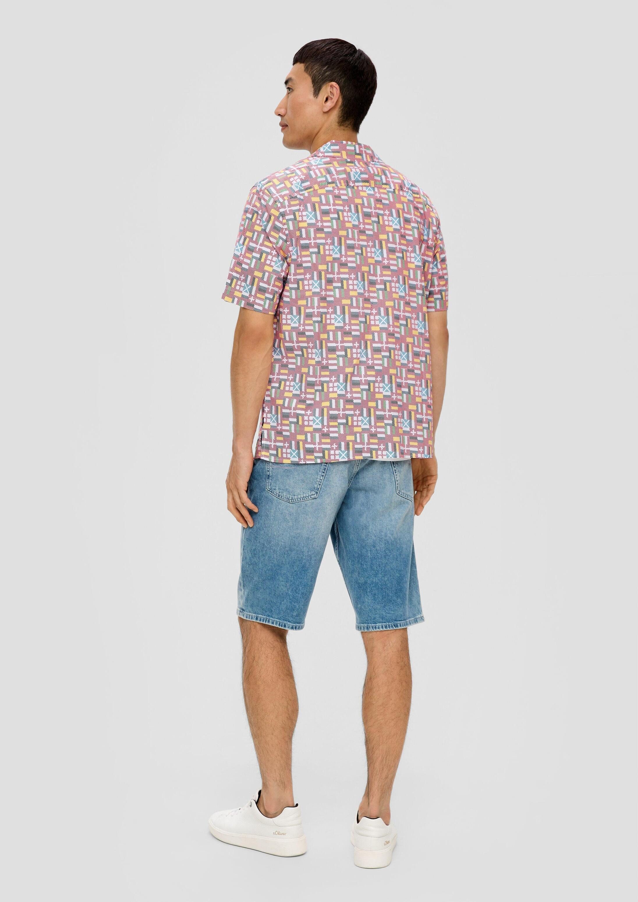 s.Oliver Kurzarmhemd Hemd Unisex Kurzarmhemd mit EM-Print