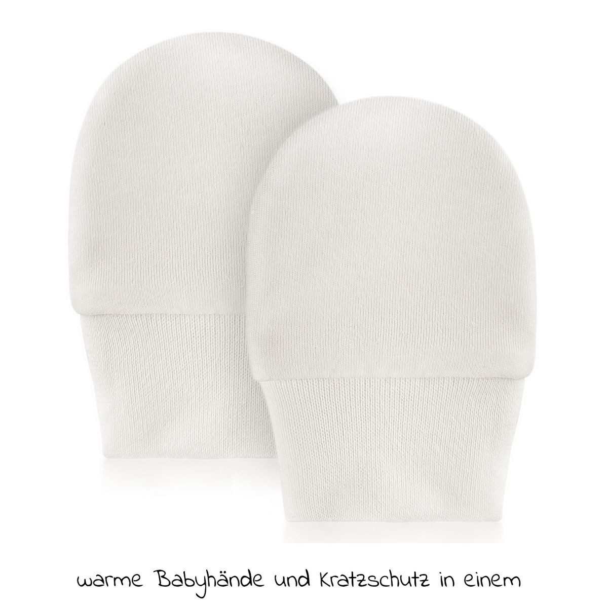 LaLoona Fäustlinge Weiß 3 x Baby Kratzfäustlinge Kratzhandschuhe Handschuhe gegen Kratzen