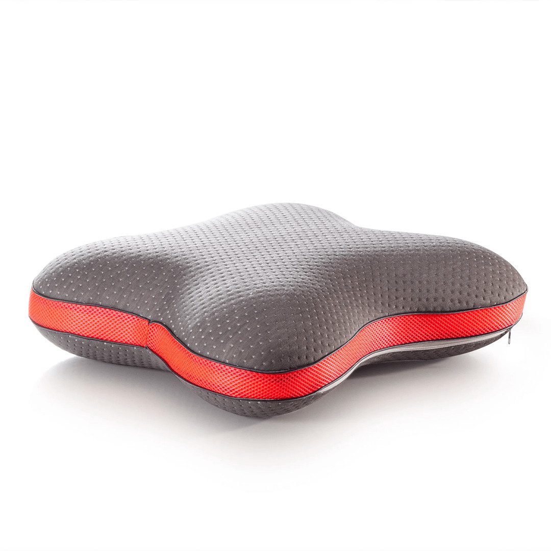 Nordic Schiller Bauchschläferkissen Carbon Visco, Füllung: Visco-Schaum, Bezug: Funktionsbezug mit Mesh-Einsatz, Seitenschläfer, Rückenschläfer, Einzelkissen, Einzeln hygienisch verpackt – vakuumiert im Polybeutel, Ergonomisches Design für freie Atmung in Bauchlage