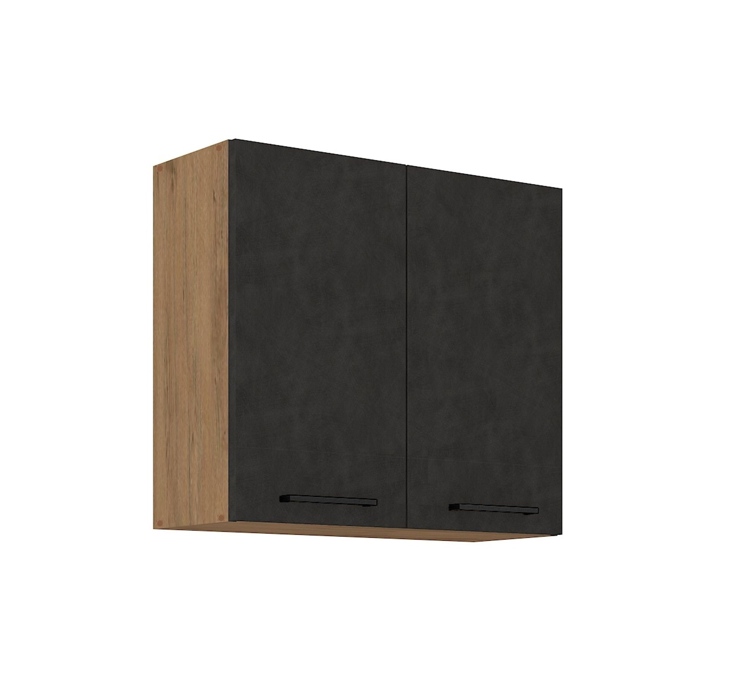 Küchen-Preisbombe Hängeschrank 80 cm Küche Vigo Matera Grau + Eiche Lancelot Küchenzeile Küchenblock