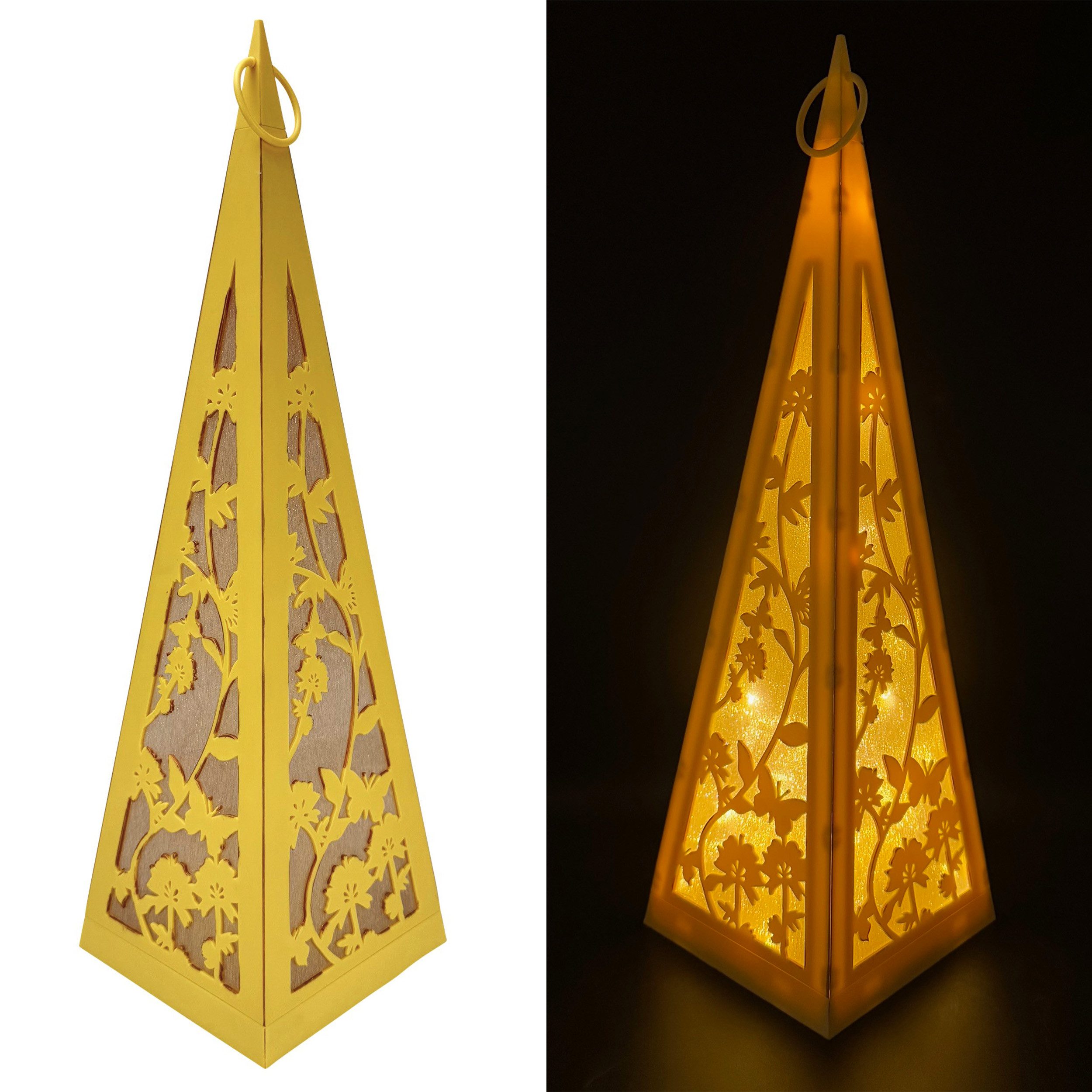 Online-Fuchs LED Laterne Pyramide mit Schmetterlingen günstig online kaufen