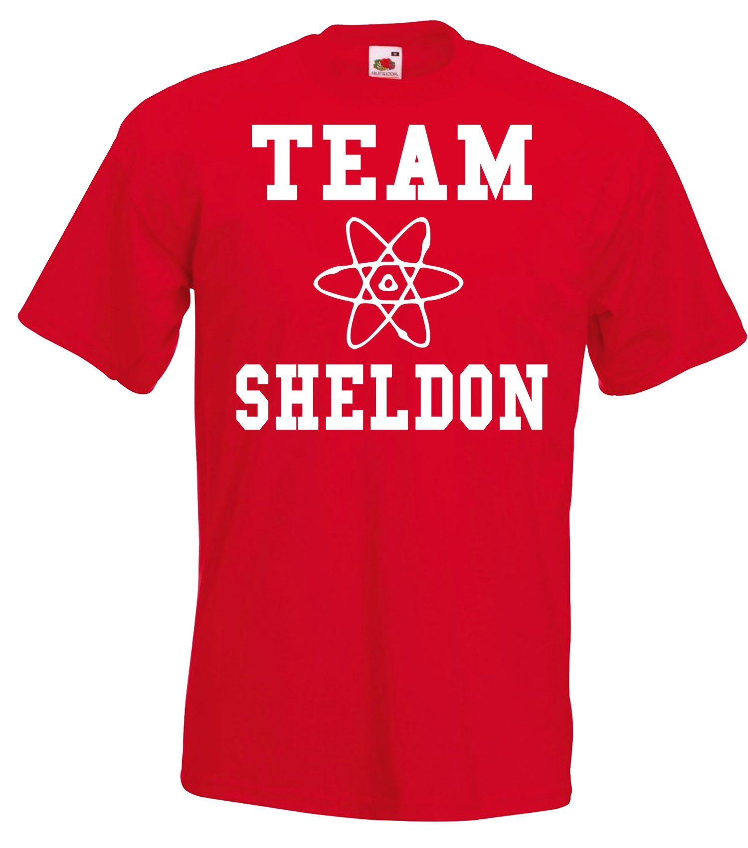 Youth Designz T-Shirt Team Sheldon Herren T-Shirt mit trendigem Motiv Rot | T-Shirts