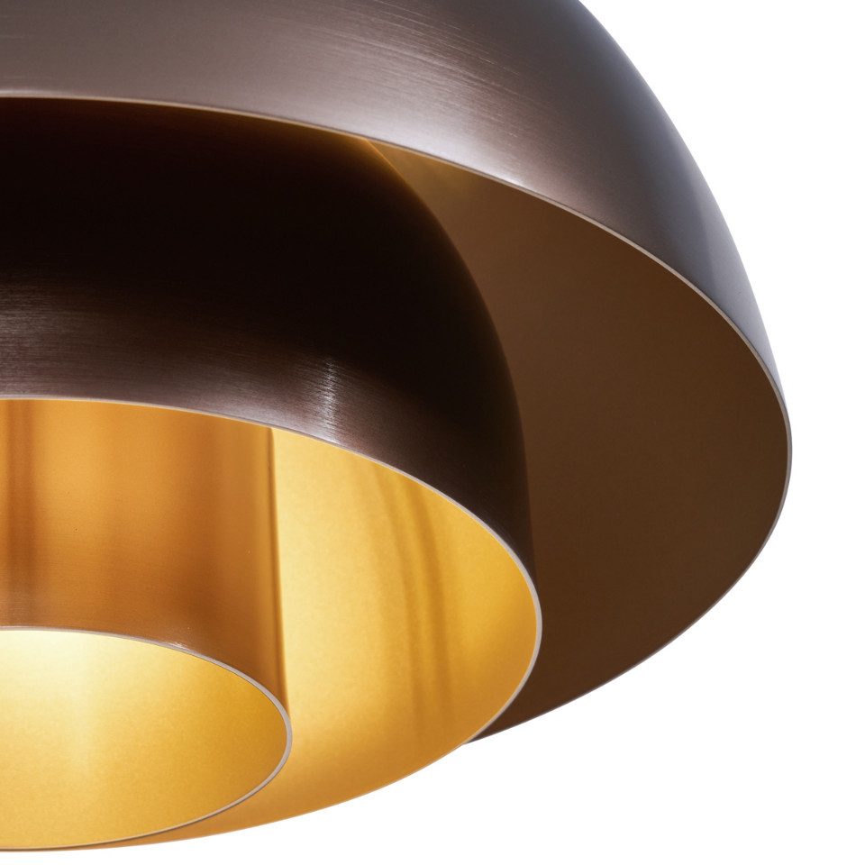 Qazqa Pendelleuchte Loes, ohne Leuchtmittel, Warmweiß, QAZQA Hängeleuchte, e27, Bronze, Aluminium, Skandinavisch