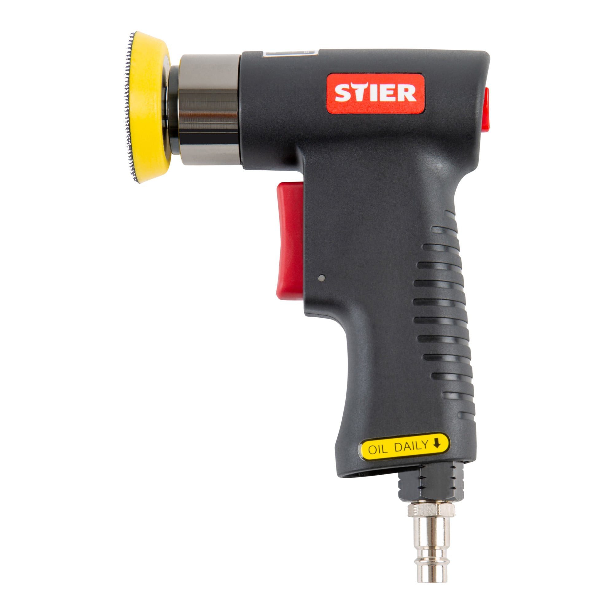 Stier Druckluft-Exzenterschleifer STIER Mini-Exzenterschleifer-Satz ME-26 Länge 100 mm 64-teilig