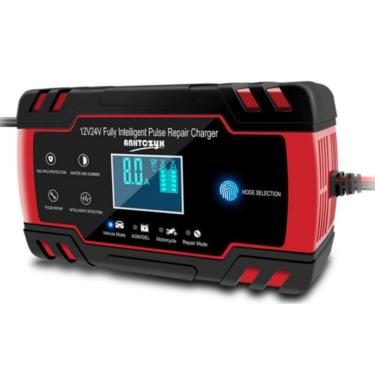 Autobatterie Ladegerät 12V/8A 24V/4A LCD Batterieladegerät Autobatterie-Ladegerät