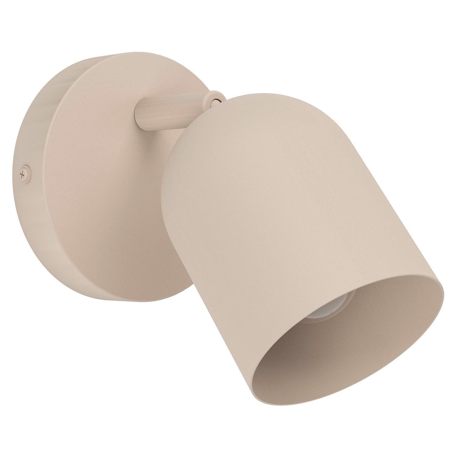 EGLO Wandleuchte TILSTON, 1-flammig, Sandfarben, Metall, ohne Leuchtmittel, B 12 x H 15,5 x T 12 cm