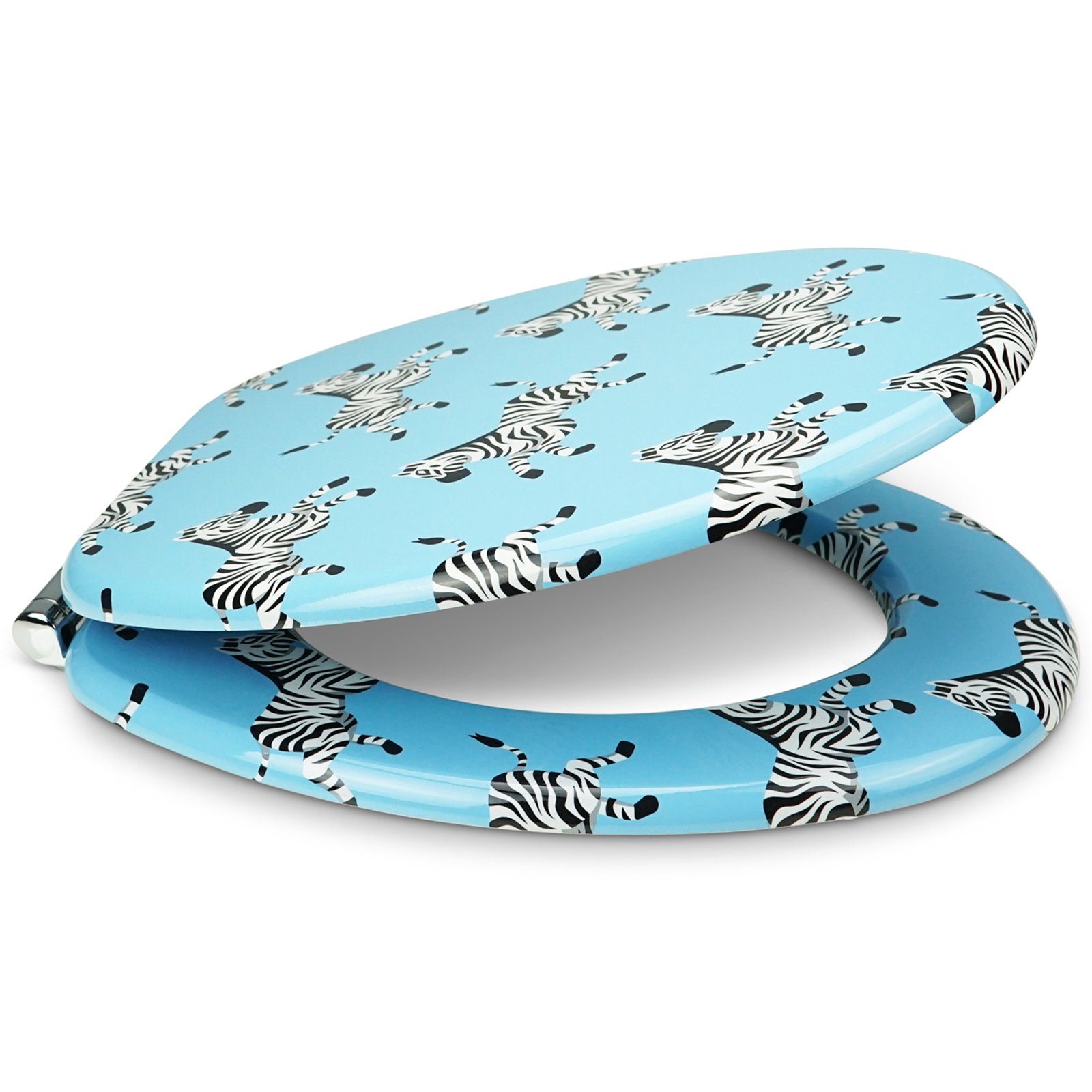 Sanfino WC-Sitz "Blue Zebra“ Premium Toilettendeckel günstig online kaufen