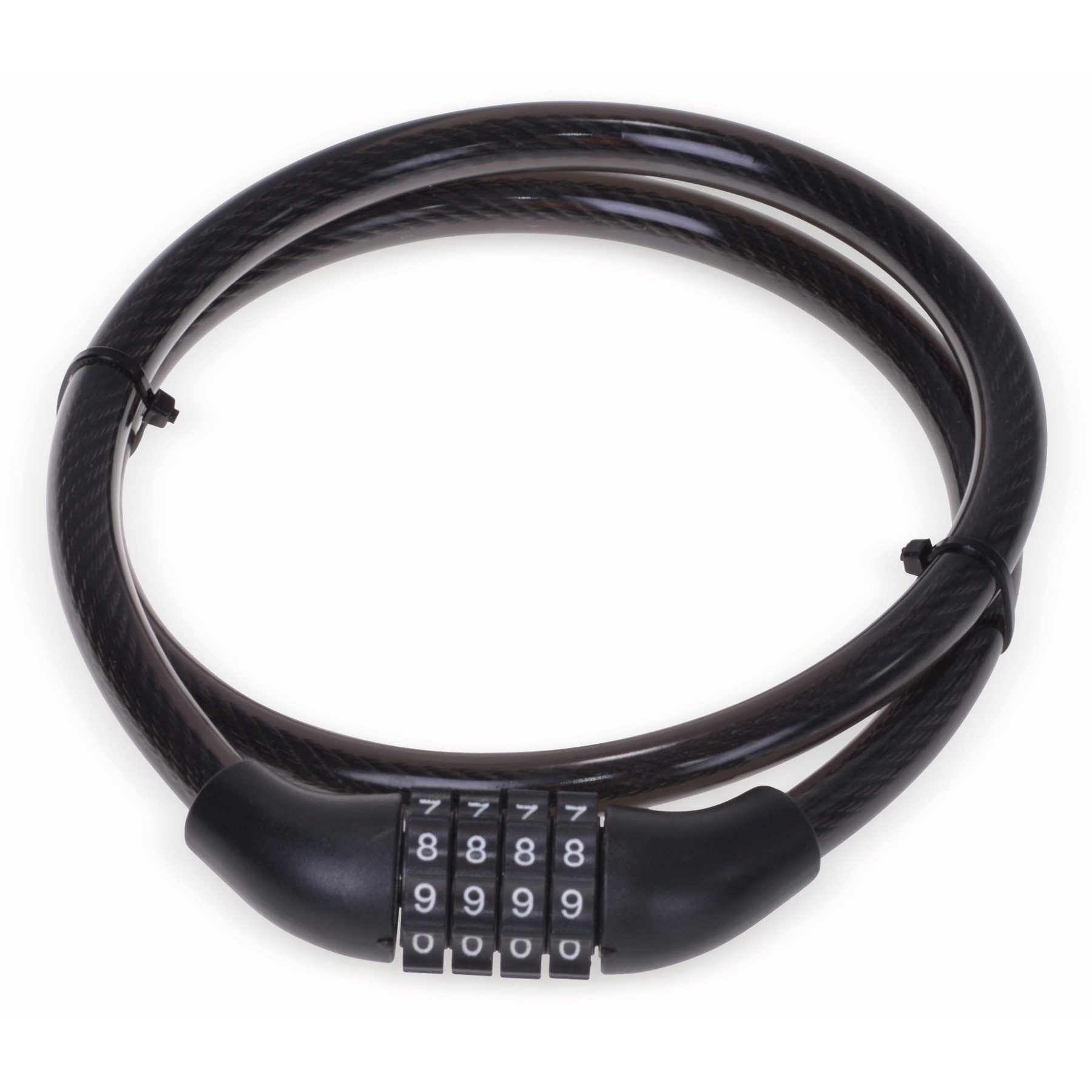 Filmer Zahlenkabelschloss FILMER Fahrrad Spiralkabelschloss, 80/10, schwarz