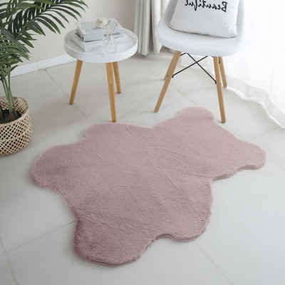 Teppich Bär Form, HomebyHome, Läufer, Höhe: 25 mm, Teppich Plüsch Einfarbig Bärform Kunstfell Kinderzimmer