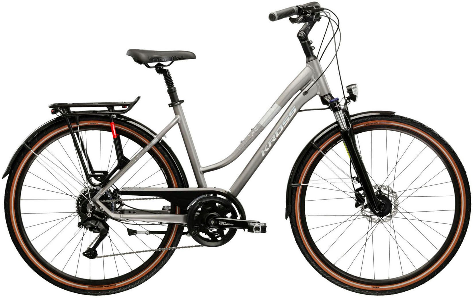 Kross Trekkingrad KROSS Trekkingrad 28" Trans 5.0 ULT.RA silver 18 Gänge, 18 Gang Shimano CUES U3020 Schaltwerk, Kettenschaltung