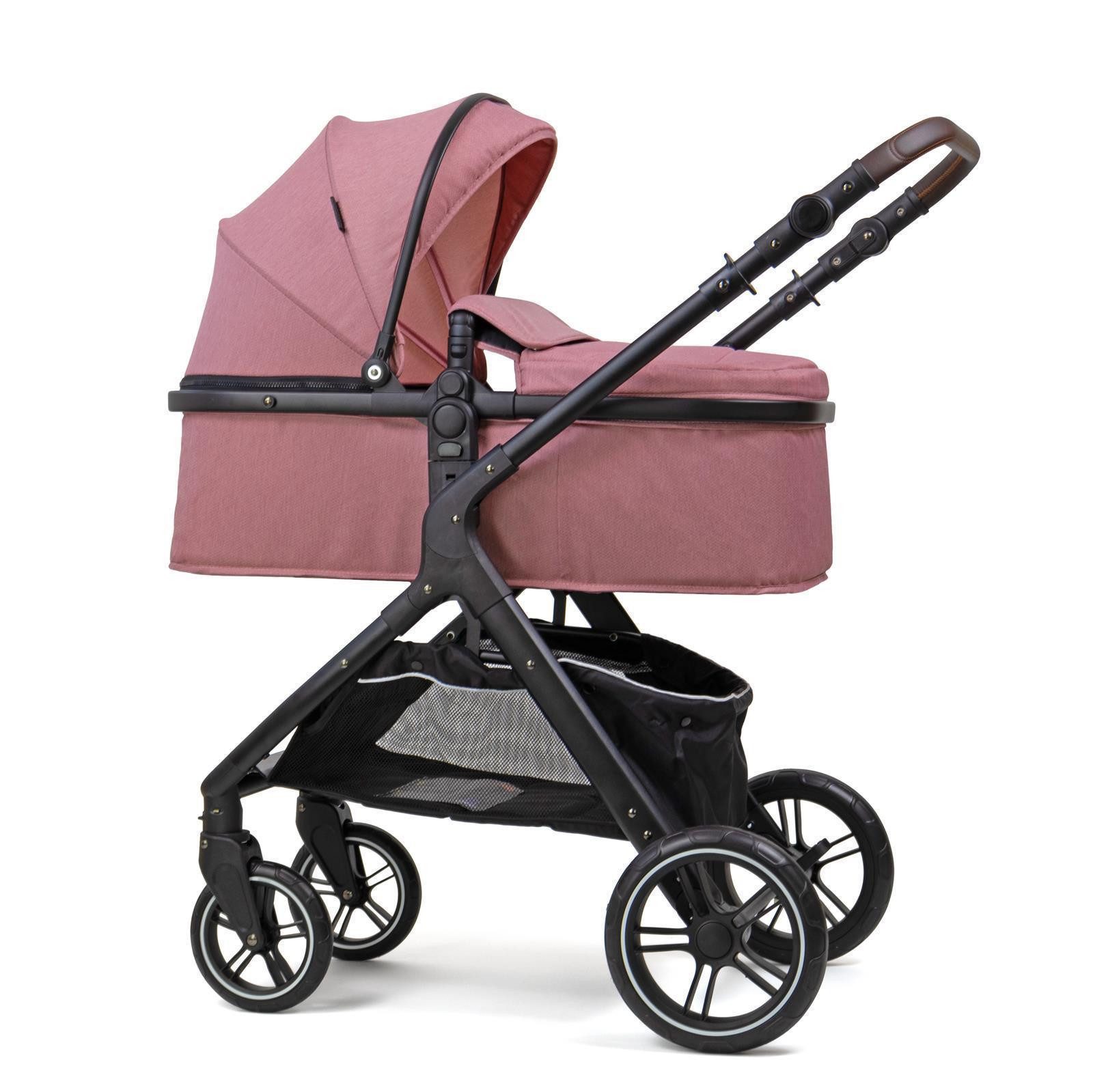 Pixini Kombi-Kinderwagen Pixini Nelio Kinderwagen 3in1 Set, Feststellbremse,Sicherheitsbügel abnehmbar, verstellbare Rückenlehne