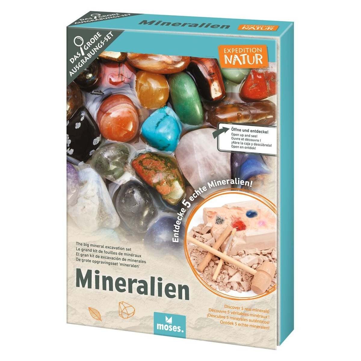 Moses. Verlag Kreativset Mineralien-Ausgrabungs-Set mit echten Mineralien & Kette