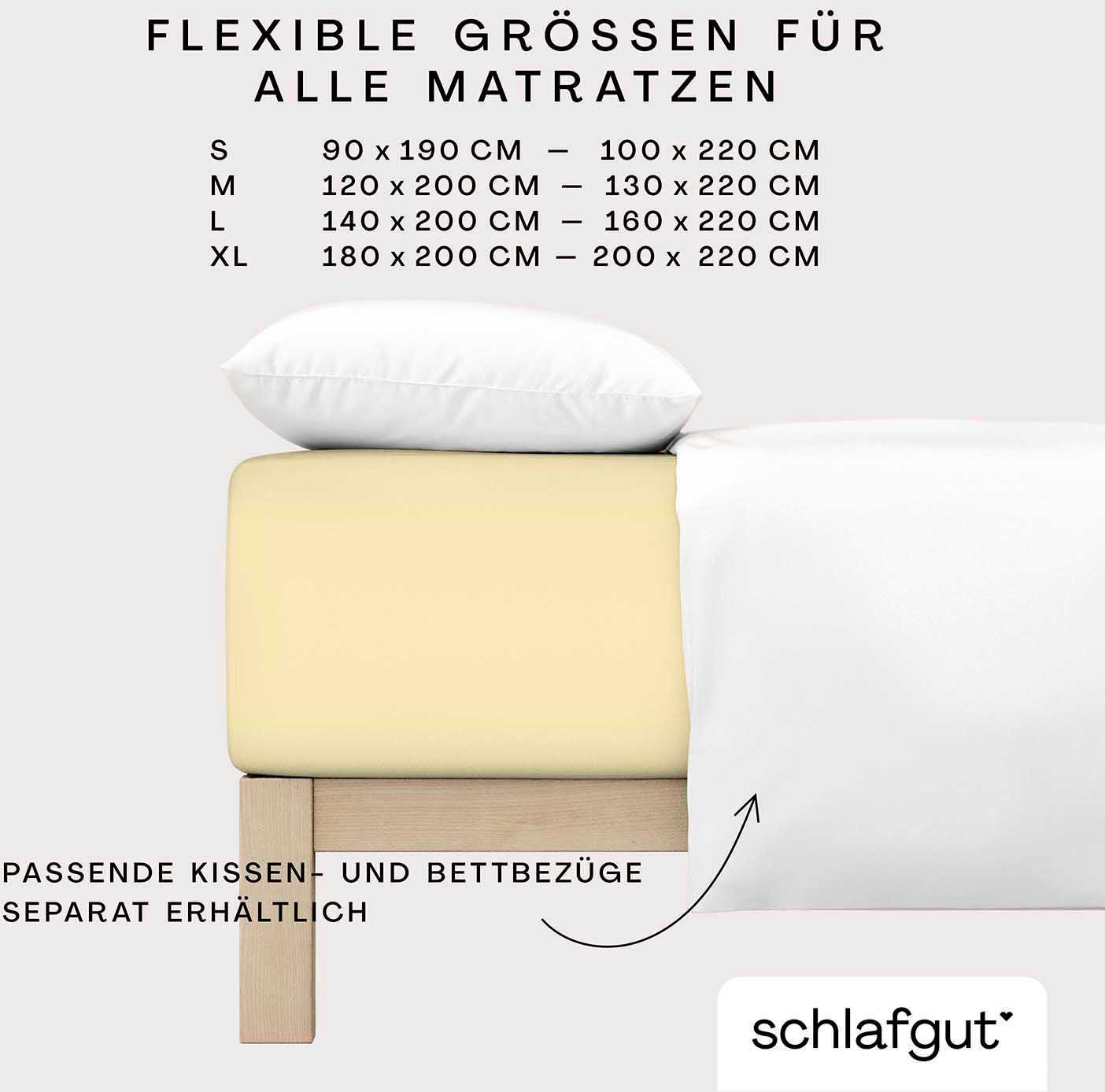 Schlafgut Spannbettlaken PURE BOXSPRING Bio-Baumwolle mit Elasthan, 170 g/m², Bettlaken, Jersey-Elasthan, Gummizug: rundum, (1 Stück), PREMIUM Boxspringbett Lak – Bild 4 von 5