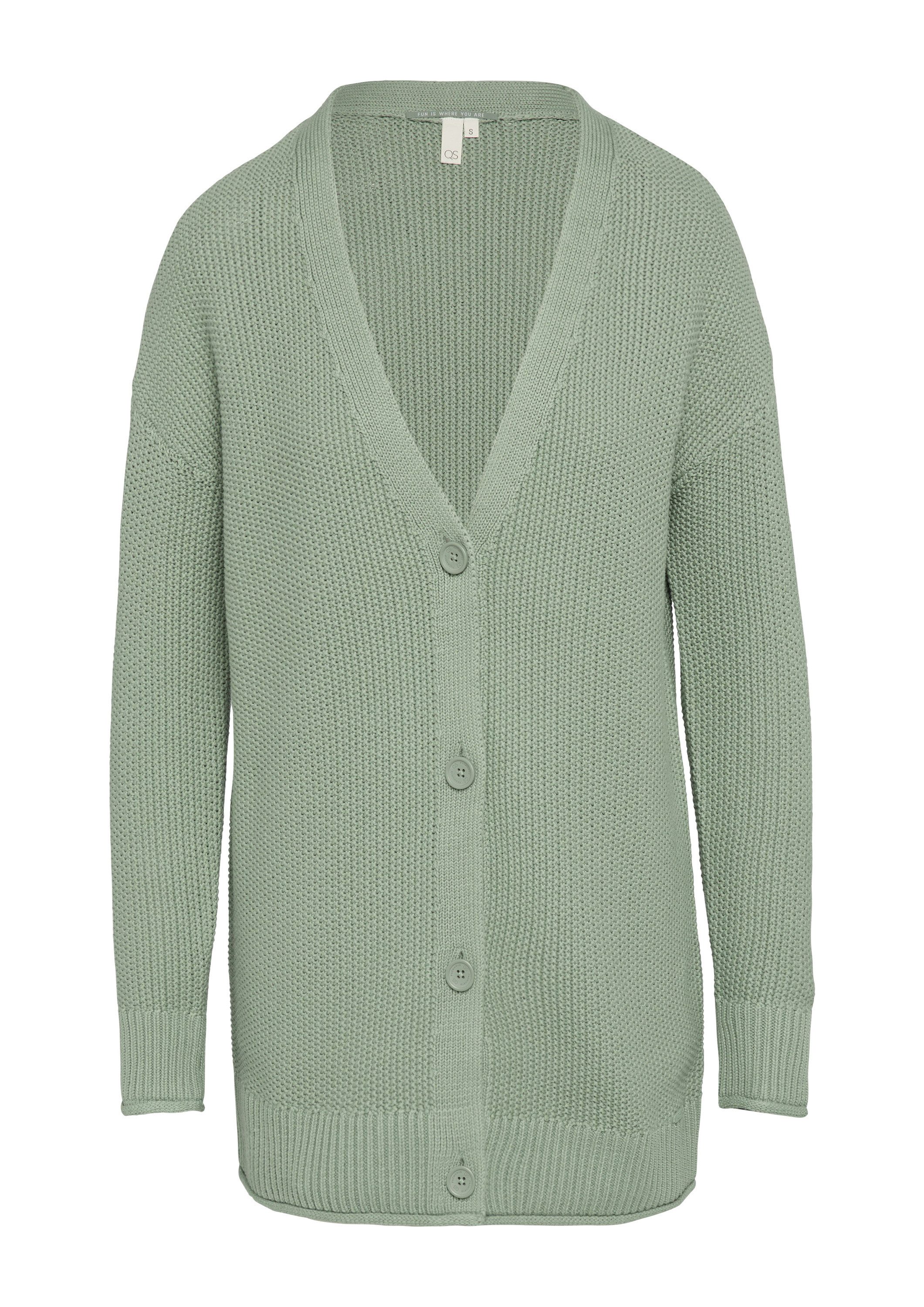 QS Cardigan Strickjacke Lange Strickjacke mit Strukturmuster günstig online kaufen