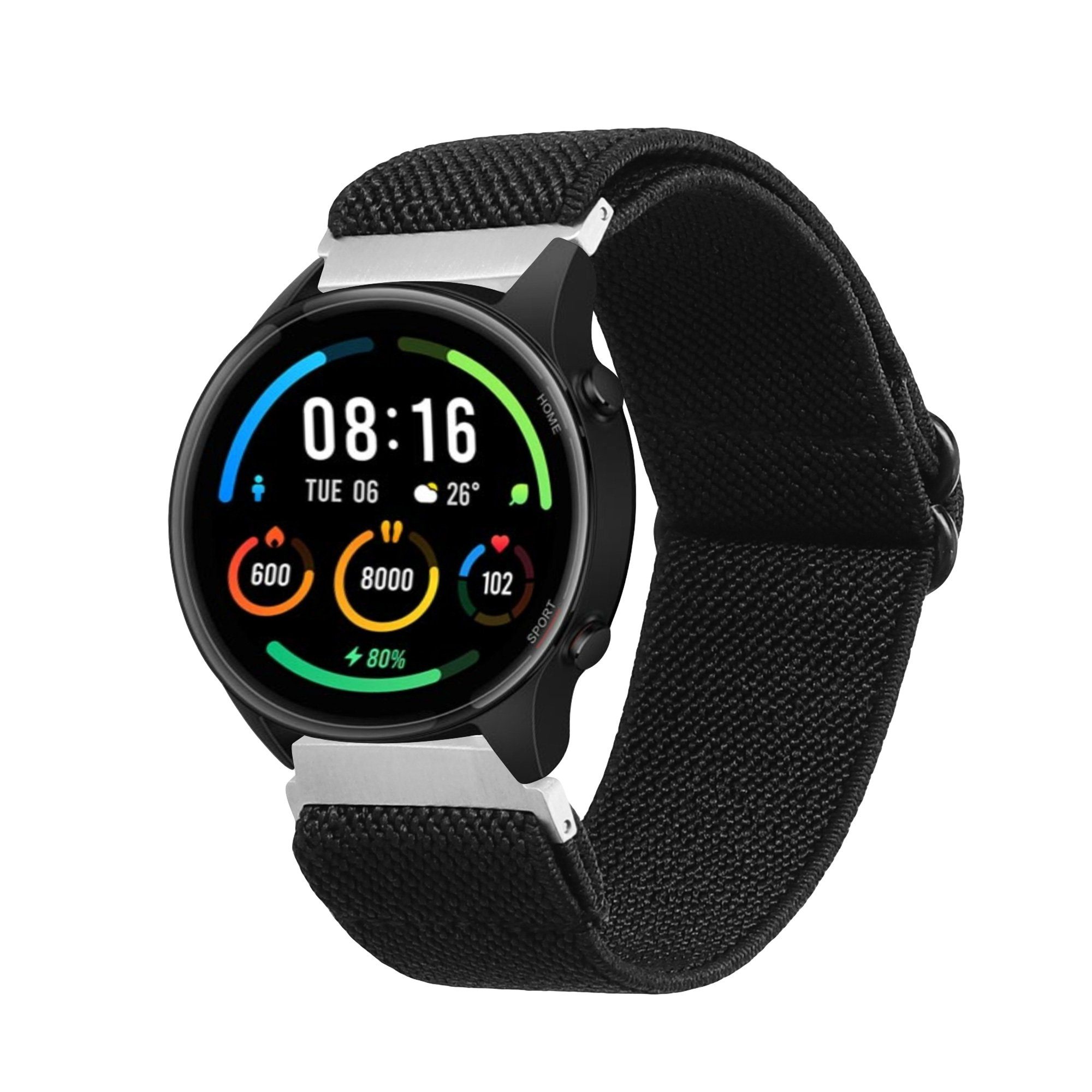 kwmobile Uhrenarmband Armband für Xiaomi Mi Watch Color Sport / S1 Active, Nylon Fitnesstracker Sportarmband Band - Innenmaße von 14 - 22 cm