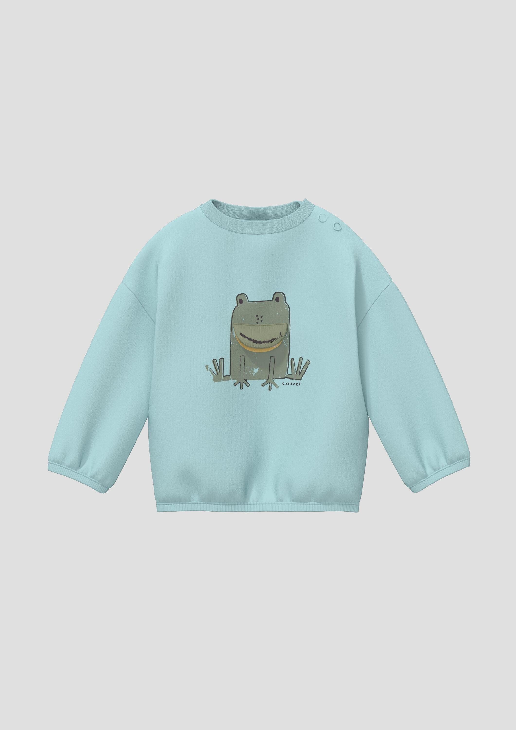 s.Oliver Sweatshirt Sweatshirt Weiches Sweatshirt im Loose Fit mit Applikation