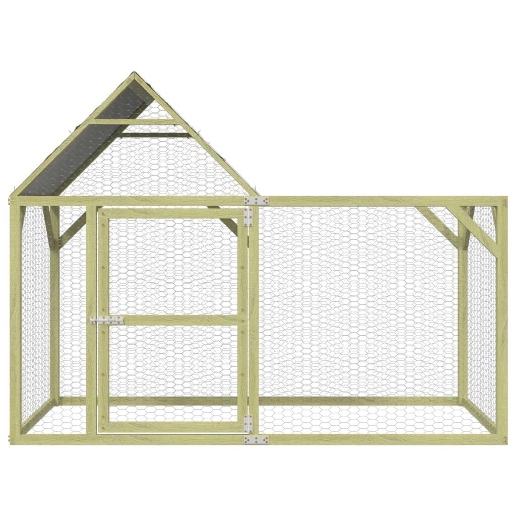 furnicato Hühnerstall Hühnerkäfig aus massivem Kiefernholz grün, 200x100x150 cm, Wetterfestes Hühnerhaus mit abschließbarer Tür und robustem Draht – Bild 3 von 5