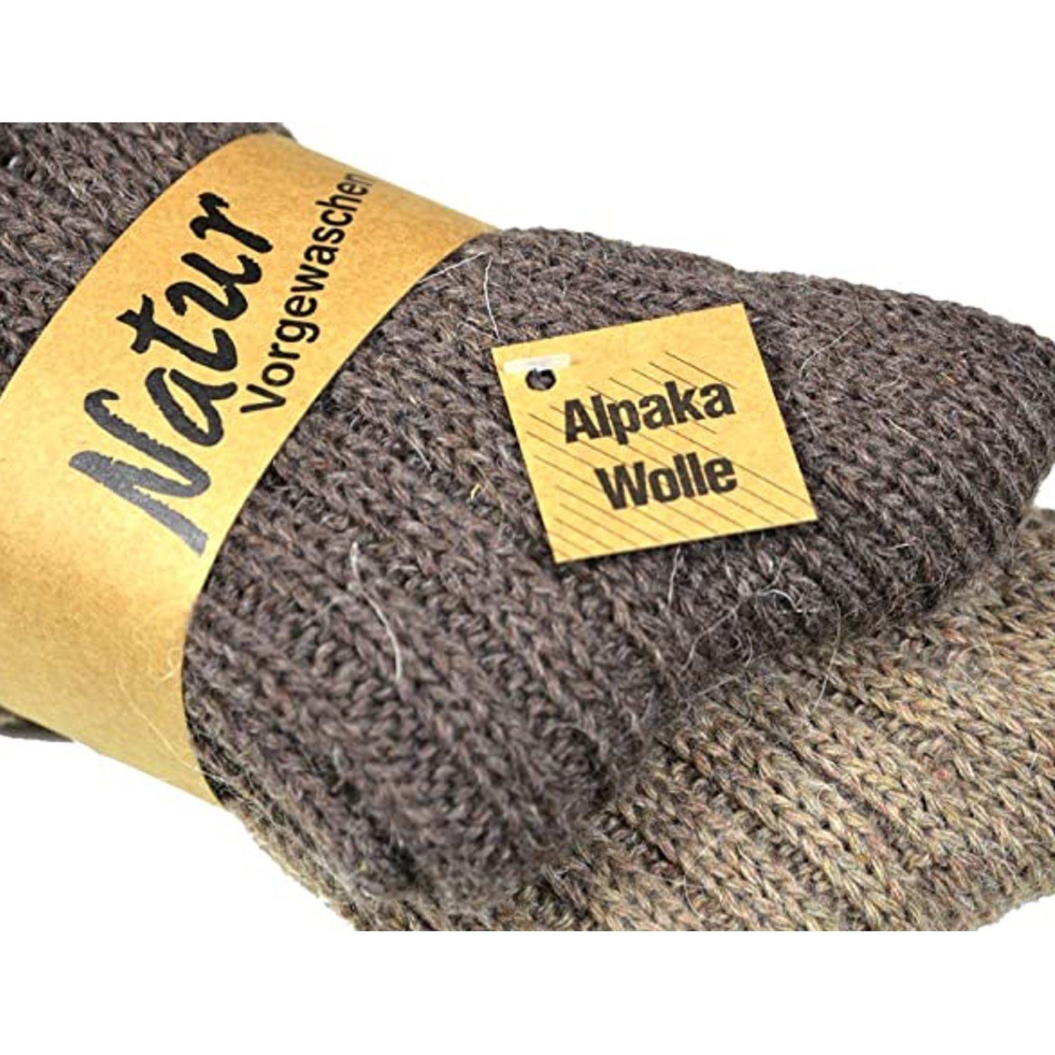 Socken Stricksocken (2-Paar) Wollsocken wie braun Cocain selbst Alpaka Socken underwear gestrickt