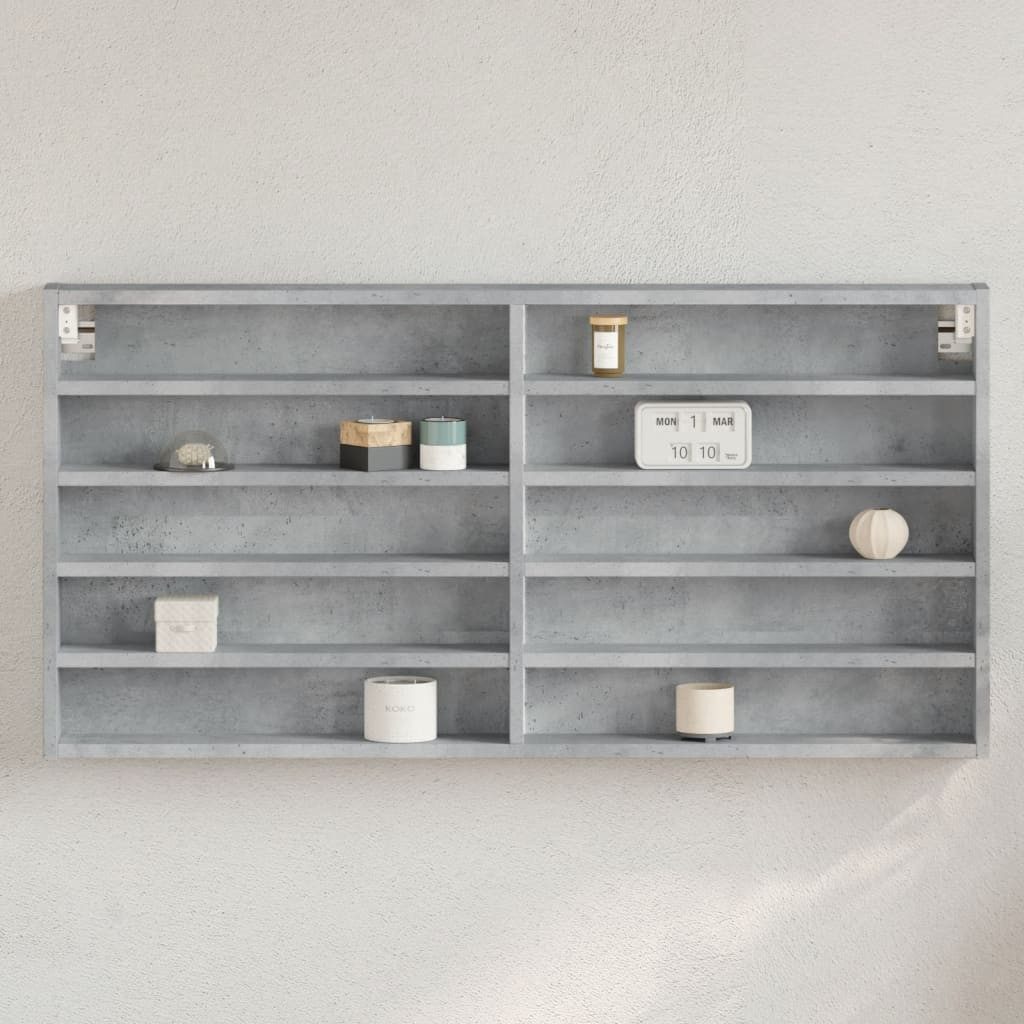 vidaXL Regal Vitrinenschrank Betongrau 100x8,5x50 cm günstig online kaufen