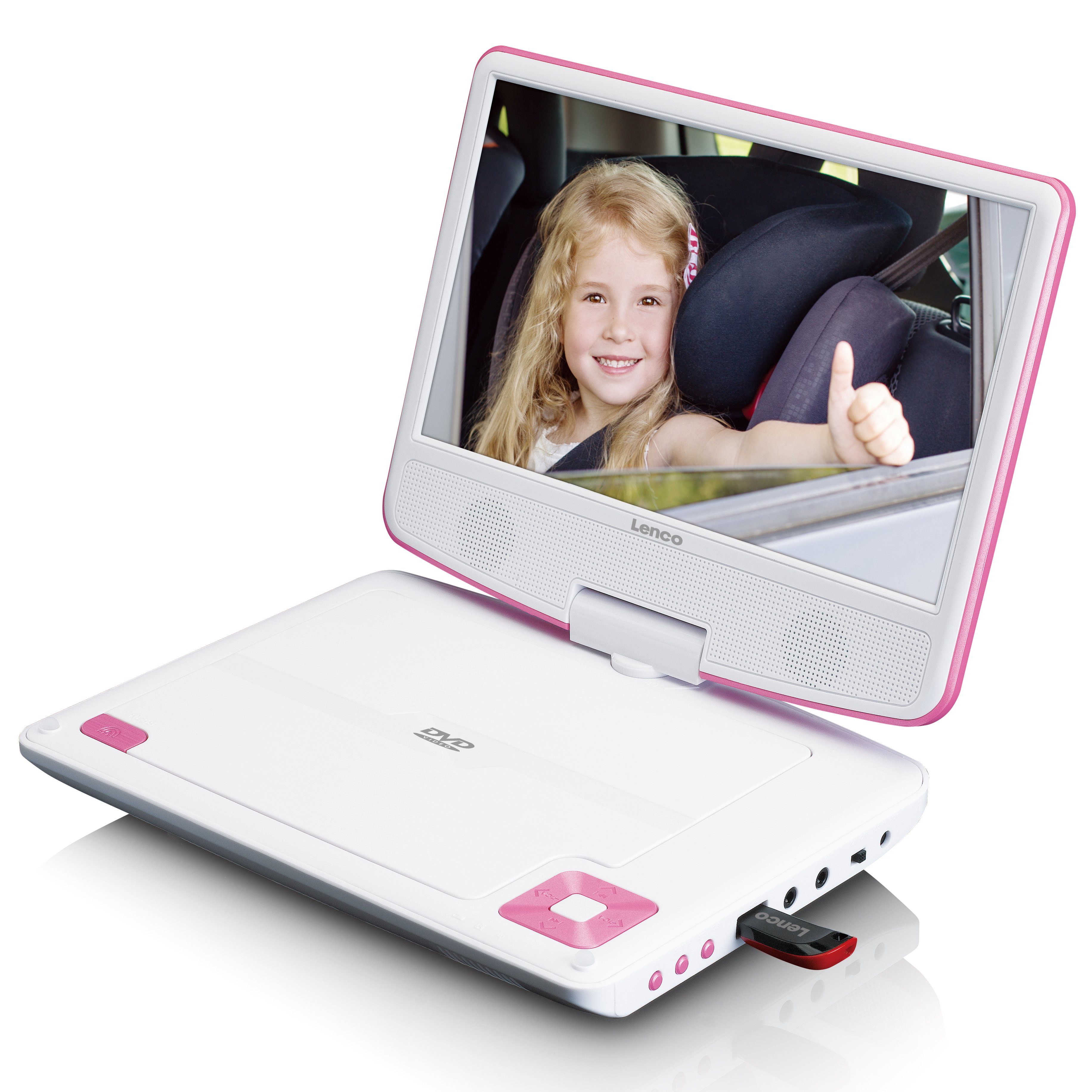 Lenco DVP-910PK Portabler DVD-Player (HD-Auflösung)