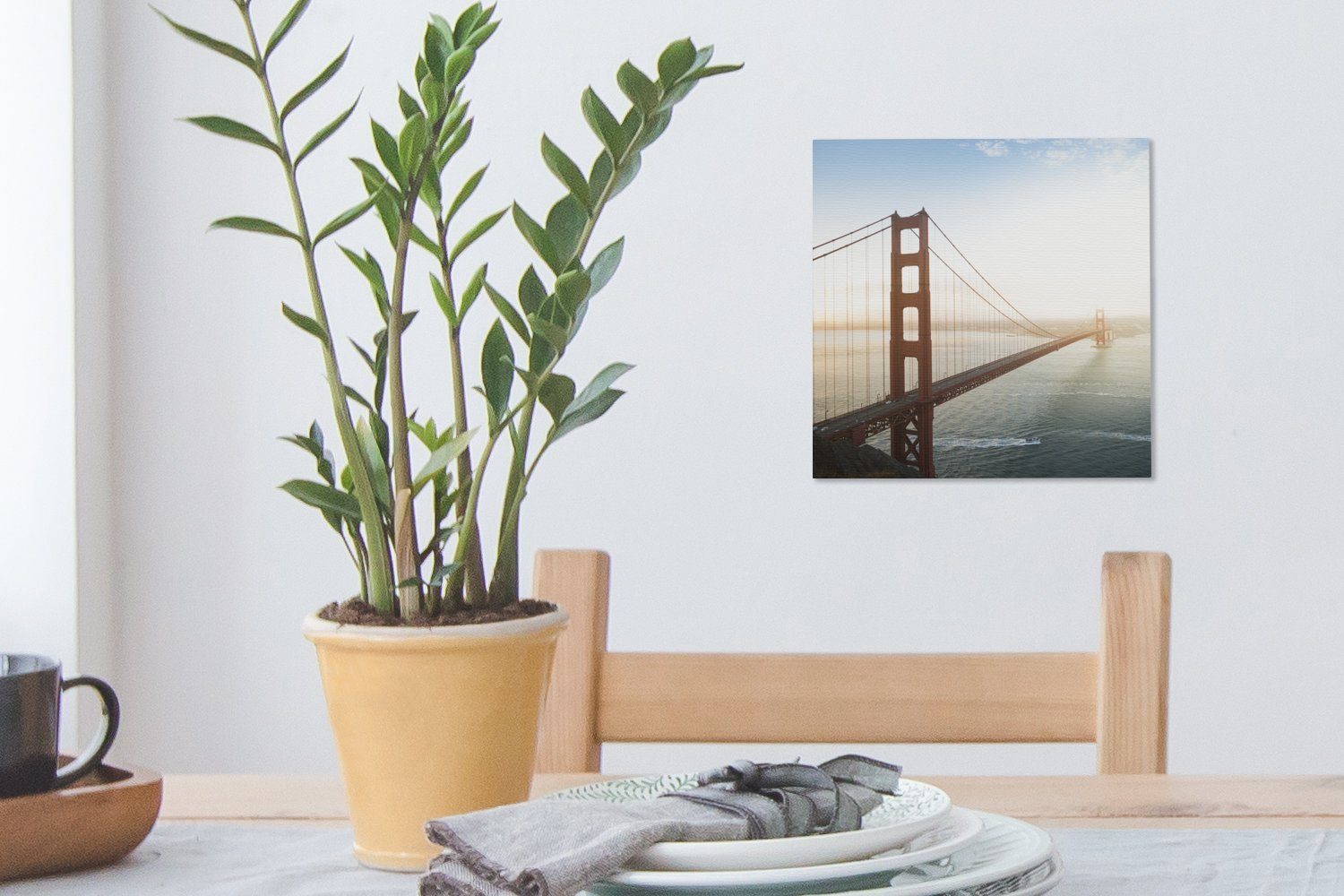 (1 der Schlafzimmer Leinwandbild in OneMillionCanvasses® St), für Morgennebel an Leinwand Bridge Gate Bilder Golden Kalifornien, Wohnzimmer