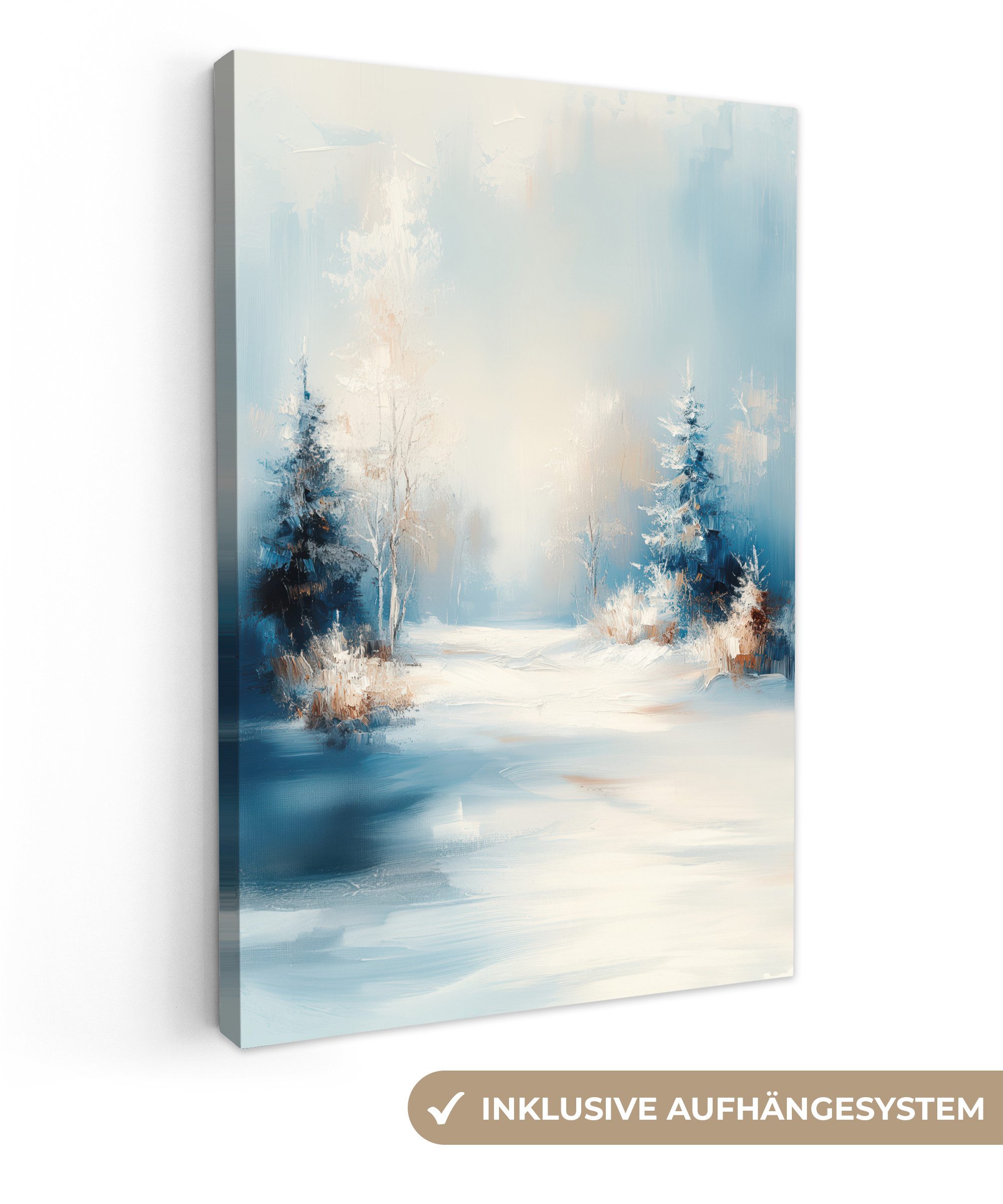 OneMillionCanvasses® Leinwandbild Wald - Winter - Natur - Abstrakt - Schnee günstig online kaufen