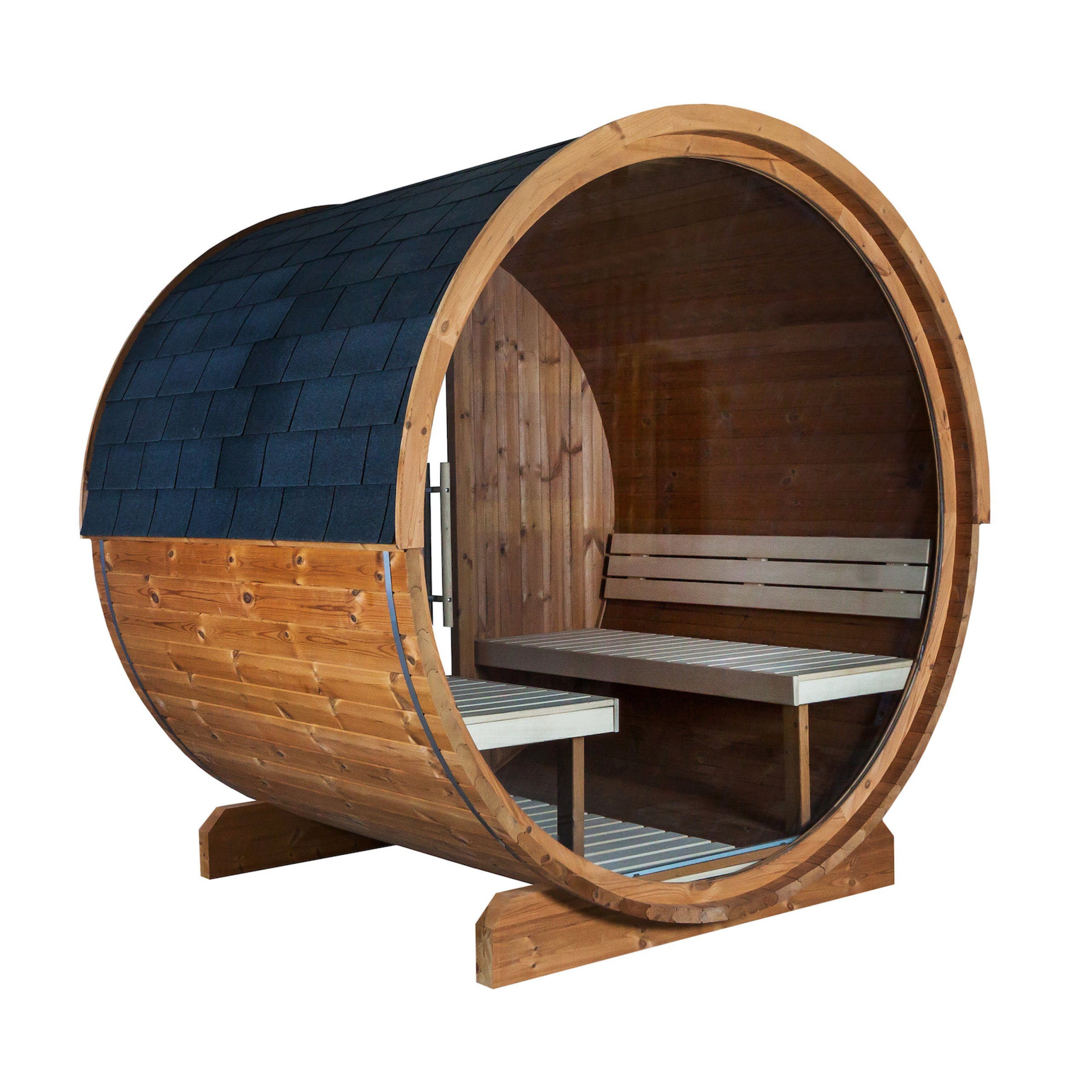 Fasssauna Sentiotec Kaski 180 View Fasssauna Außensauna Gartensauna aus