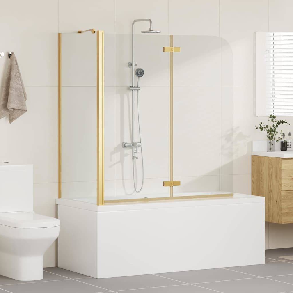 vidaXL Duschwand Bad-Duschschirm Gold 120 x 68 x 130 cm, (1 tlg)