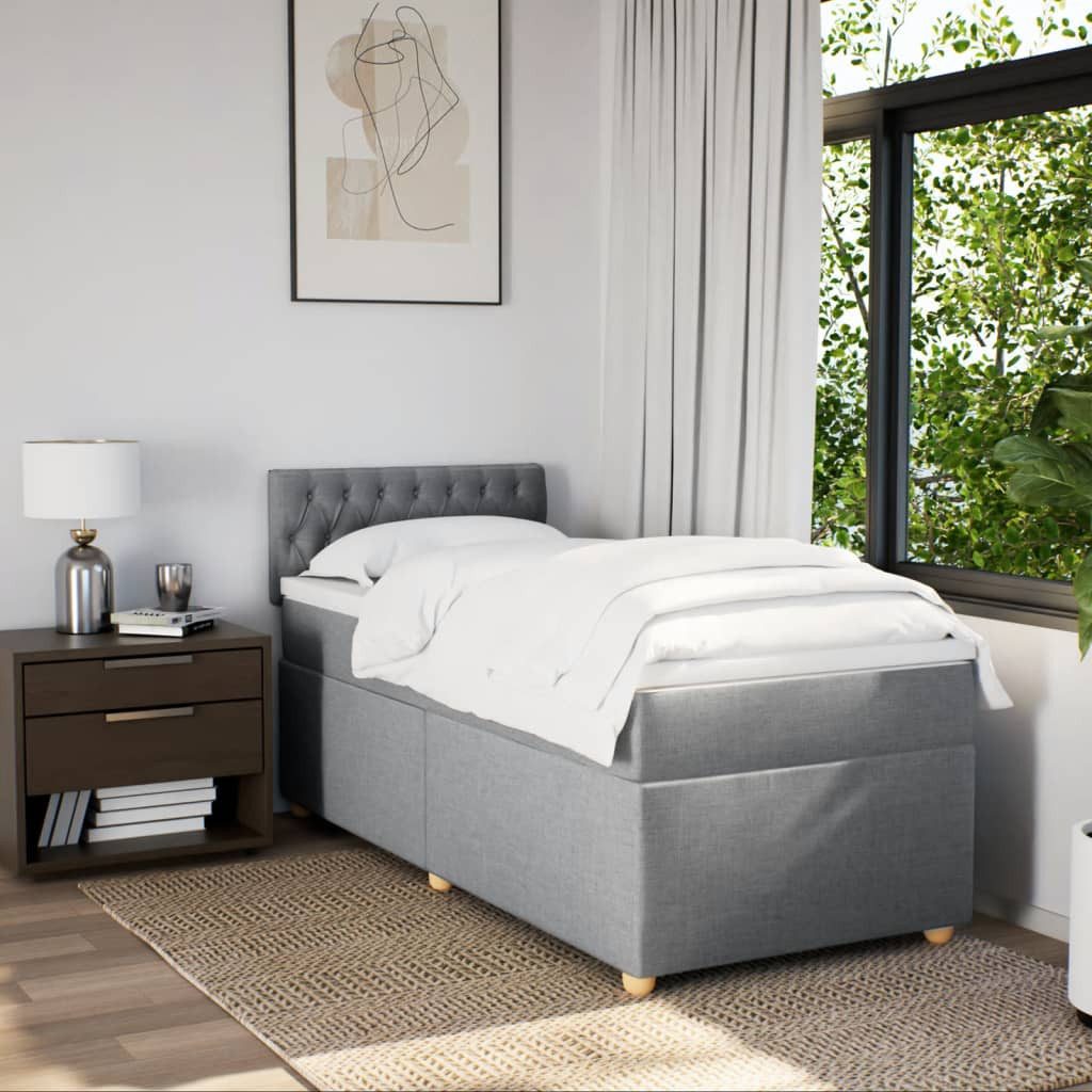 vidaXL Bett Boxspringbett mit Matratze Hellgrau günstig online kaufen