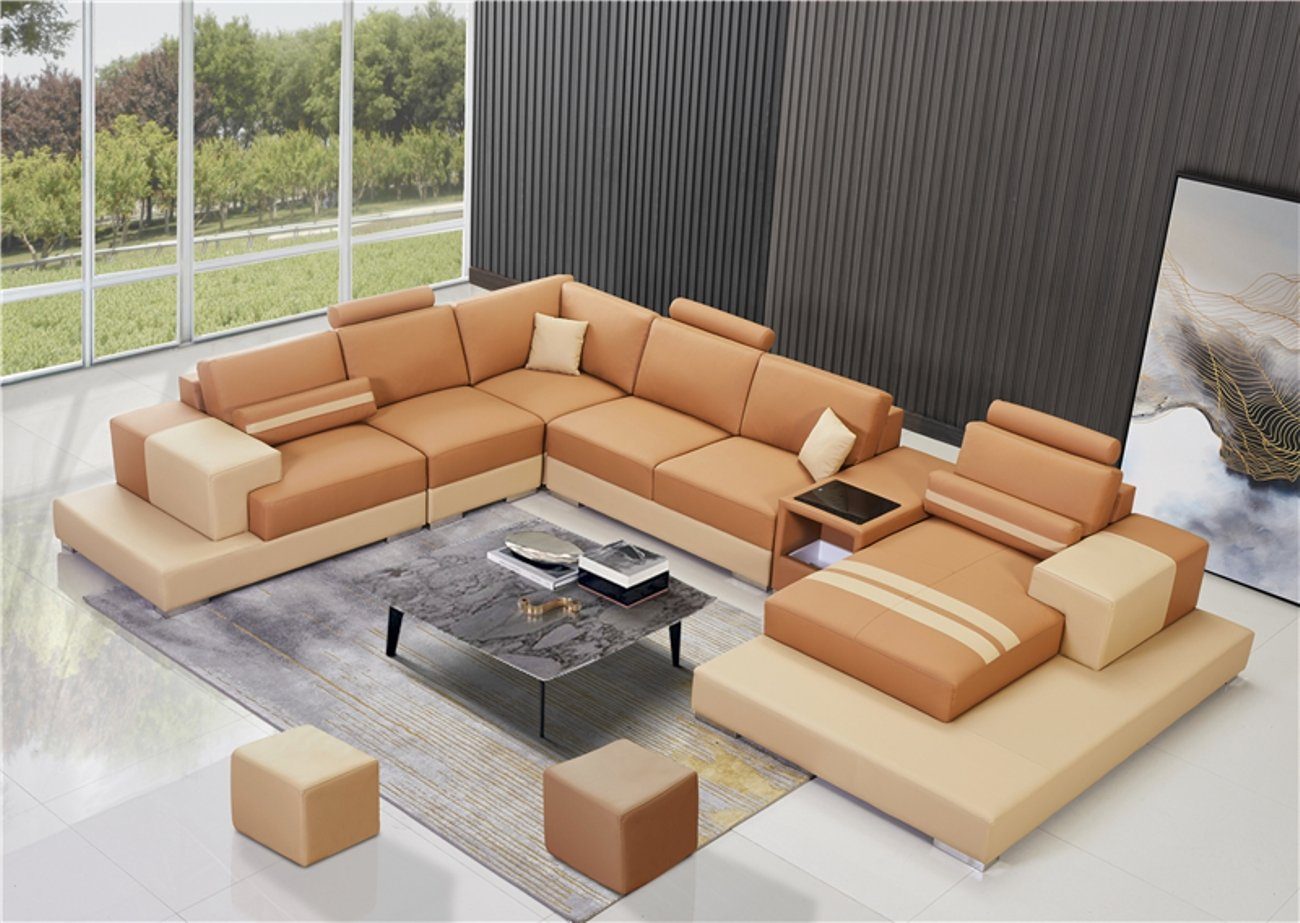 JVmoebel Ecksofa, Leder Modern Couch Wohnlandschaft Ledersofa Sofagarnitur Sofa