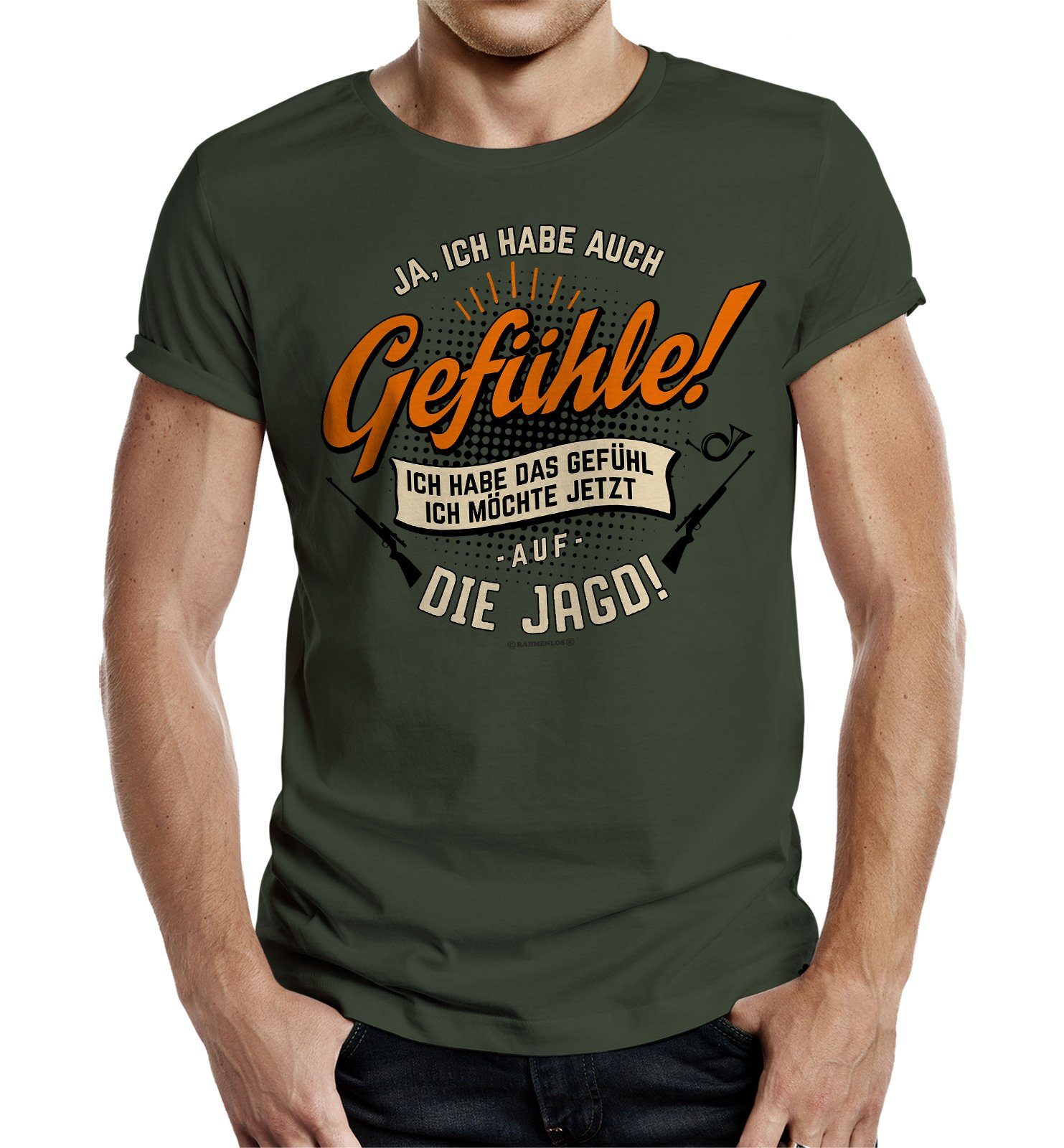 RAHMENLOS® T-Shirt für Jäger "Ich habe das Gefühl, ich möchte jetzt auf die Jagd"