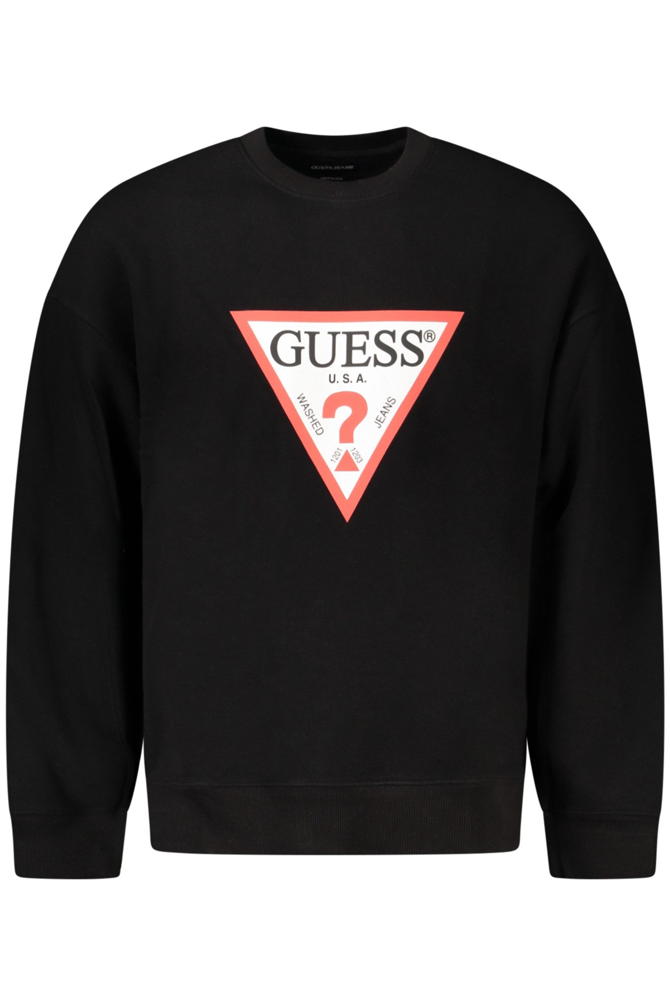 GUESS JEANS Sweatshirt Herren Oversize Sweatshirt Schwarz aus
