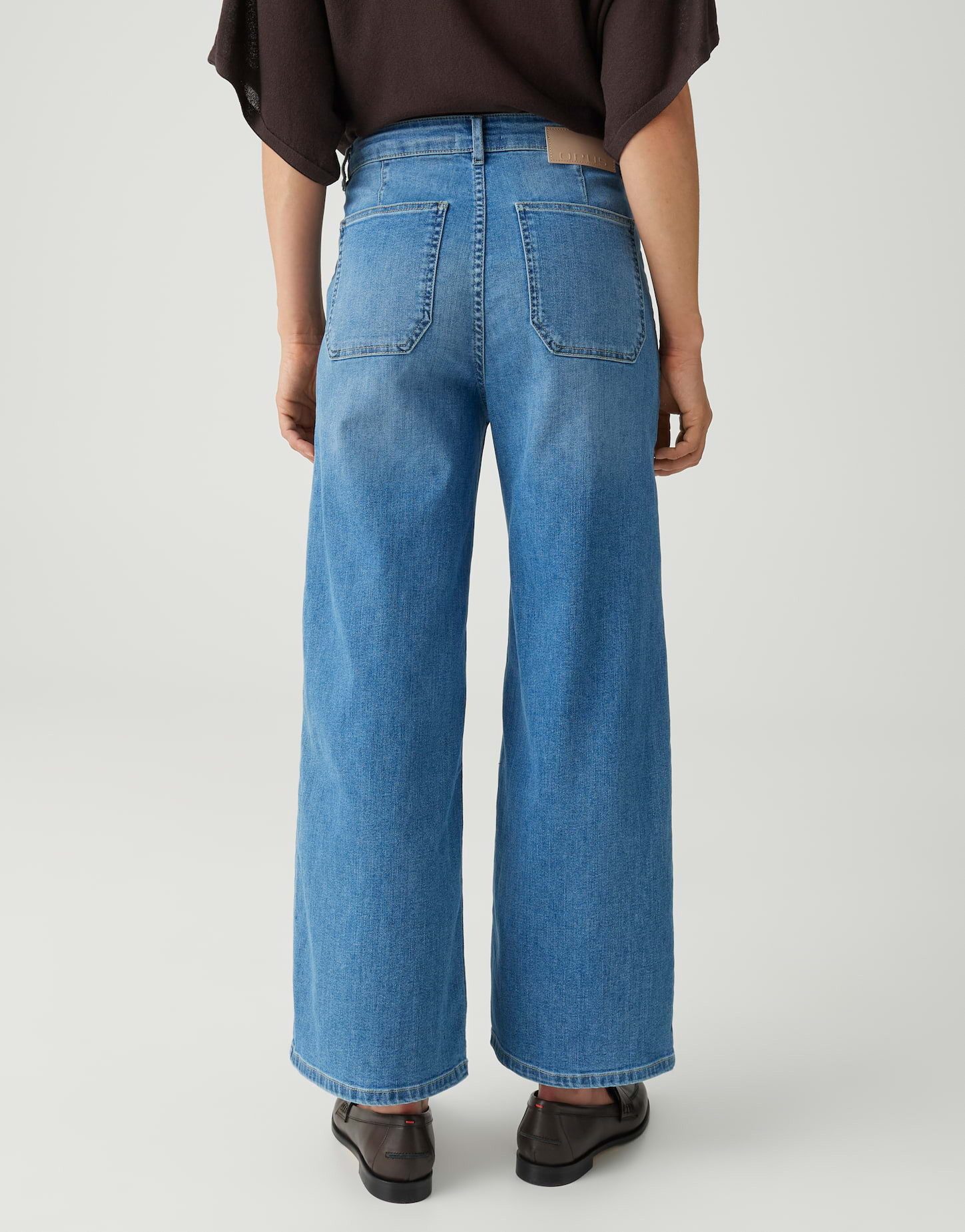 OPUS Weite Jeans mit Cargo Details Used Effekte für authentischen Style