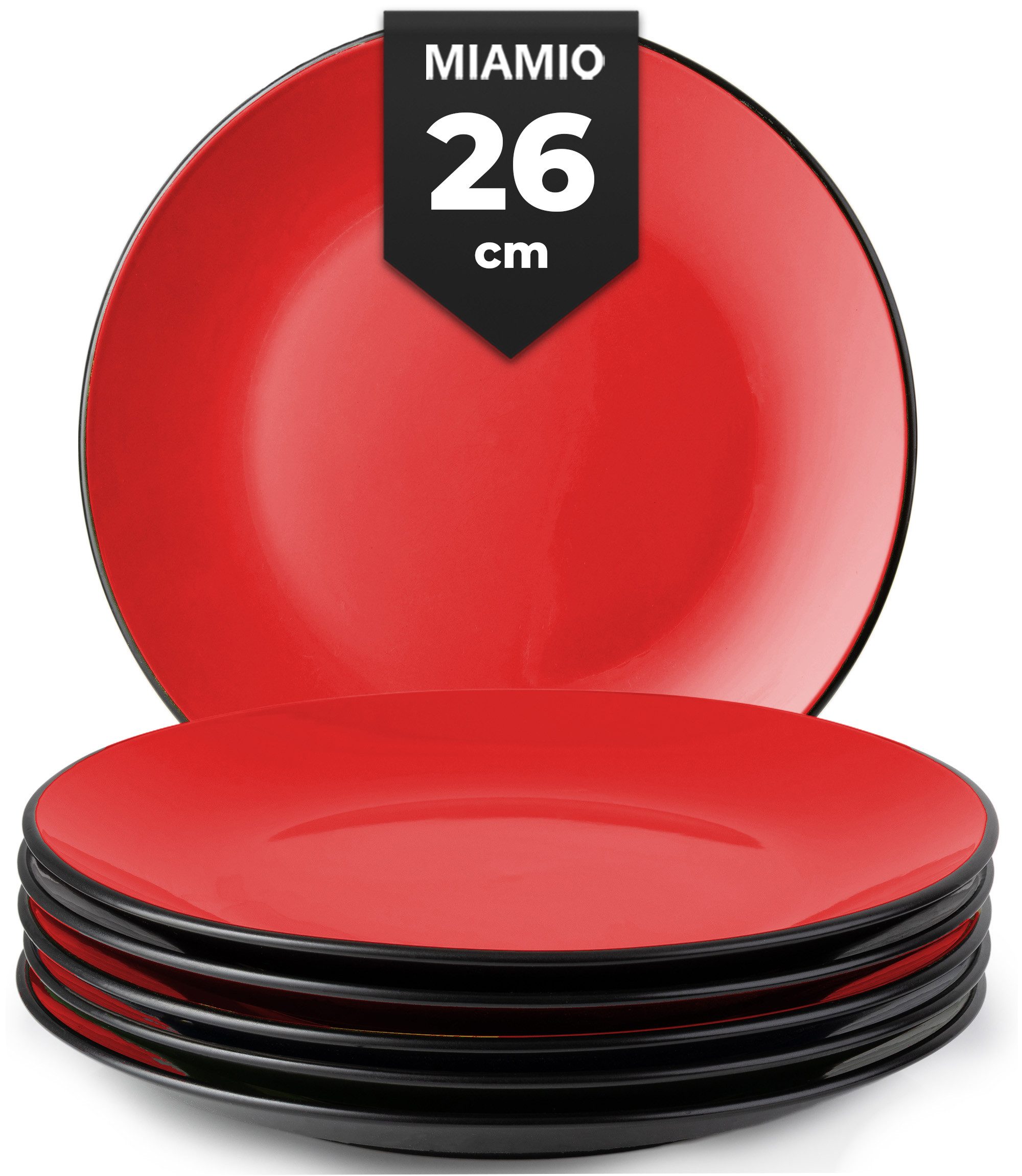 MiaMio Teller Le Papillon große Teller, rot, (6 St), Ø 26 cm, 6-teilig