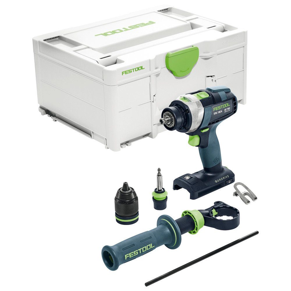 FESTOOL Akku-Bohrschrauber Akku-Schlagbohrschrauber QUADRIVE TPC 18/4 I-Basic