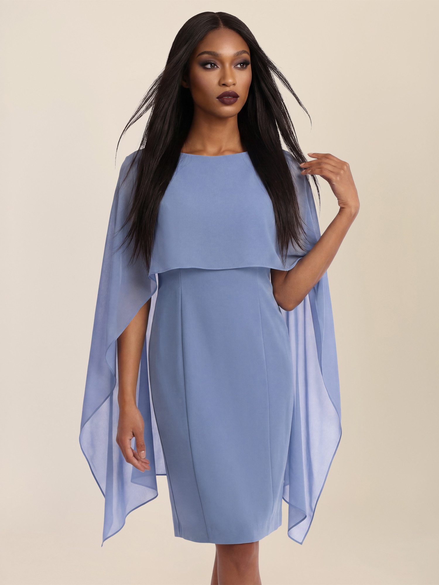 Apart Abendkleid mit fließendem Chiffon-Cape günstig online kaufen