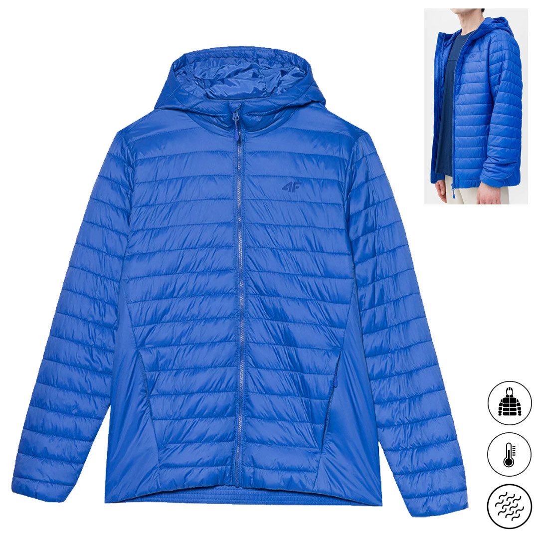 4F Trekkingjacke 4F Warm - gesteppte Herren Jacke Hybridjacke synt. Daune, blau