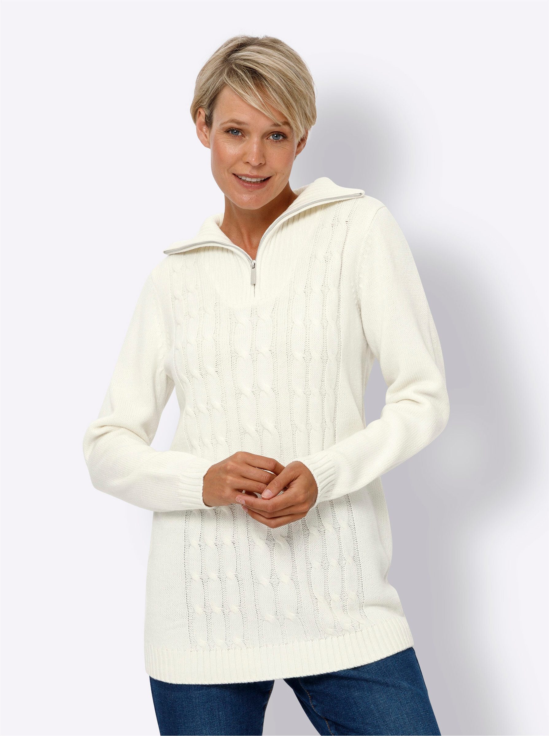 Sieh an! Strickpullover Longpullover günstig online kaufen