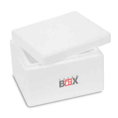 THERM-BOX Thermobehälter Styroporbox 2W, Styropor-Verdichtet, (1, 0-tlg., Box mit Deckel im Karton), Innen: 18x14x9cm, Volumen: 2,4L, Isolierbox Thermobox Kühlbox