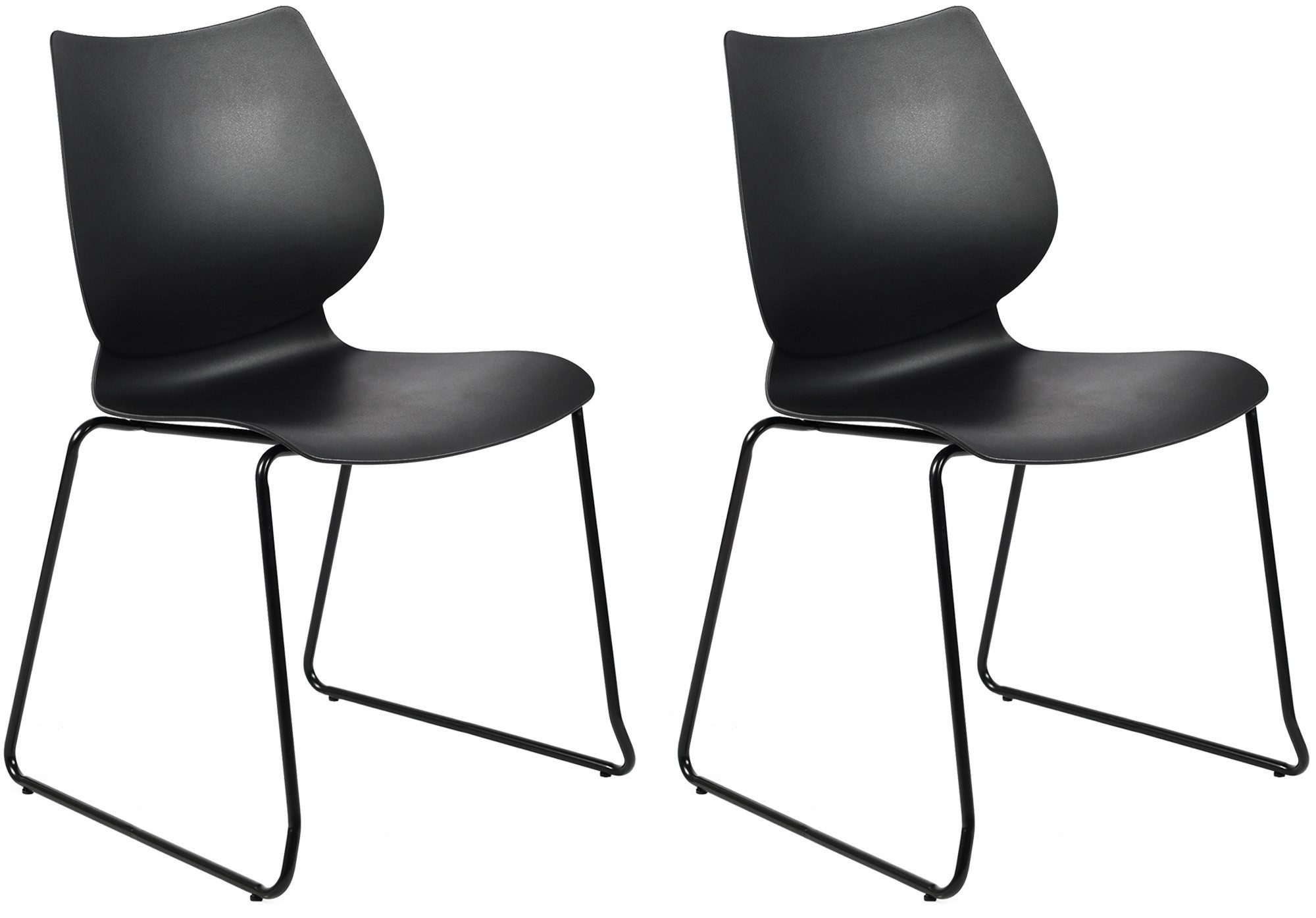 CLP Besucherstuhl Houma (2er Set), Stapelstühle, mit Bodenschonern